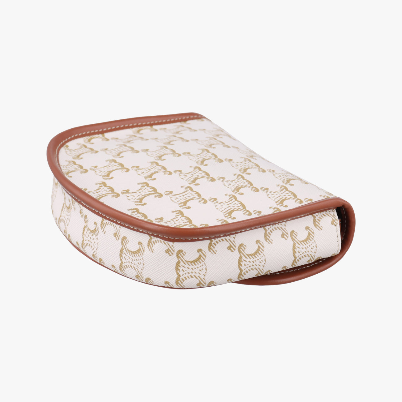 Triomphe Mini Besace White×brown PVC coated canvas  F-CU-1211ミニ ブザス トリオンフ ホワイト×ブラウン PVCコーティングキャンバス  F-CU-1211