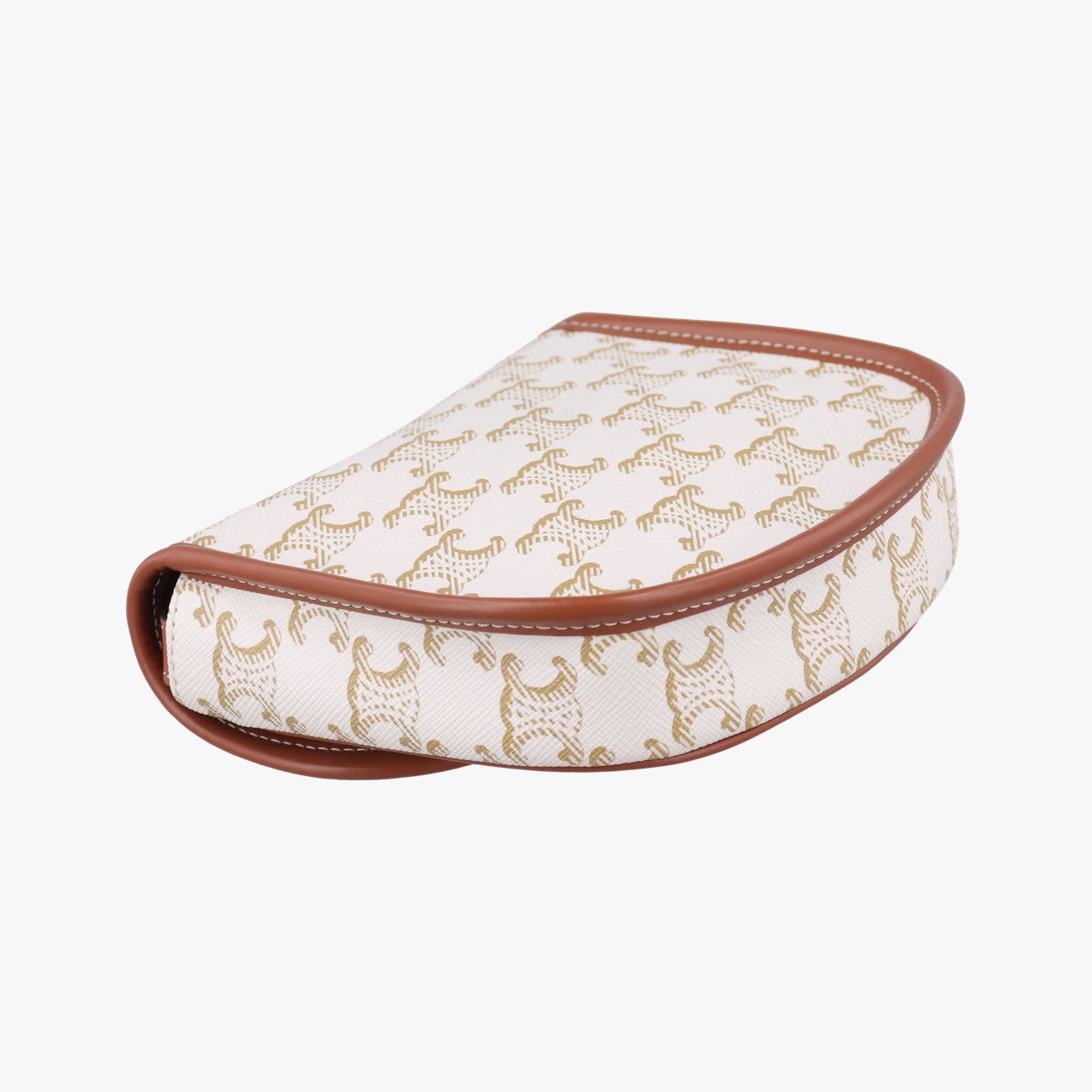 Triomphe Mini Besace White×brown PVC coated canvas  F-CU-1211ミニ ブザス トリオンフ ホワイト×ブラウン PVCコーティングキャンバス  F-CU-1211