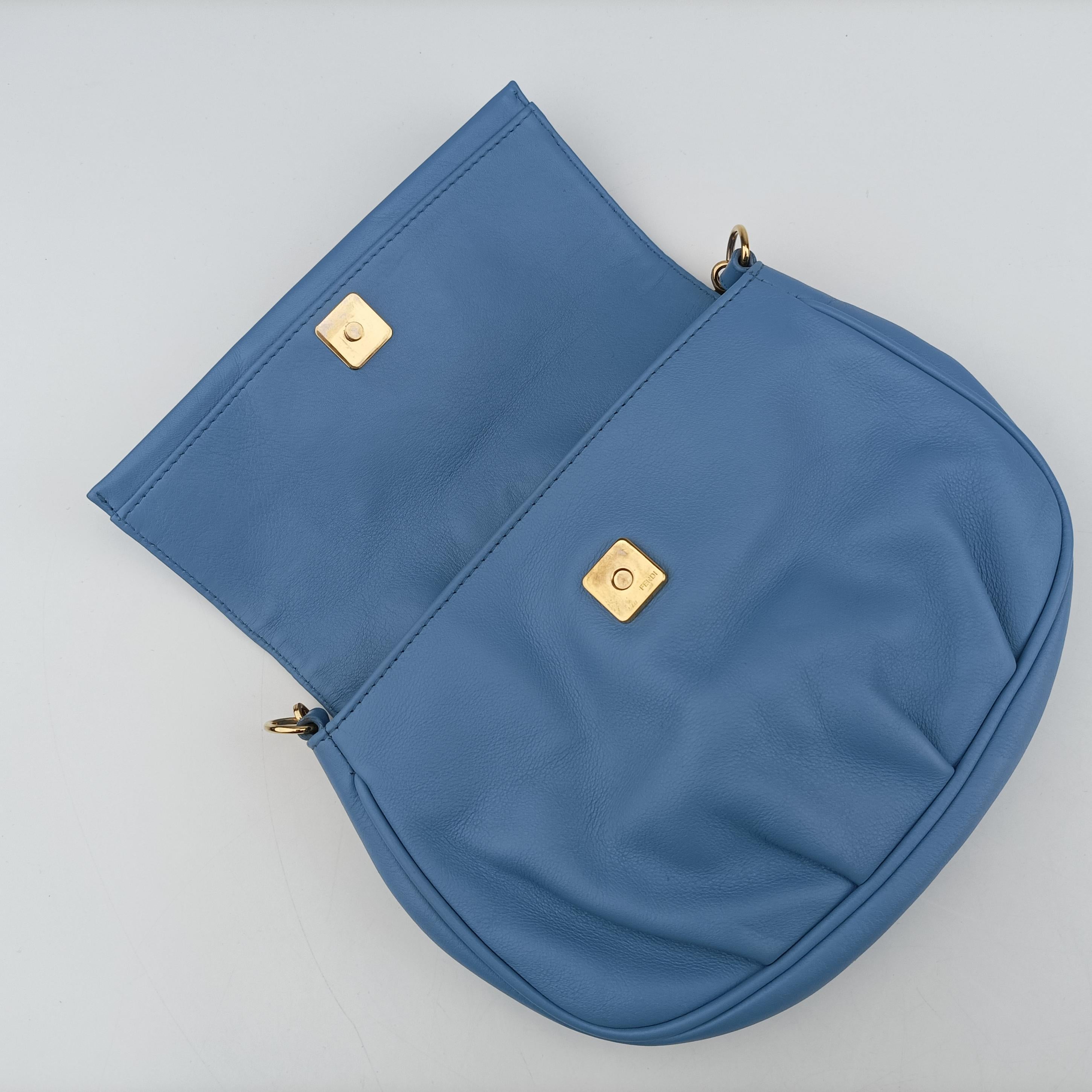 Fendista Pochette Blue Leather 8M0276 8M0276-D16 148-0053フェンディスタ ポシェット ブルー レザー 8M0276 8M0276-D16 148-0053