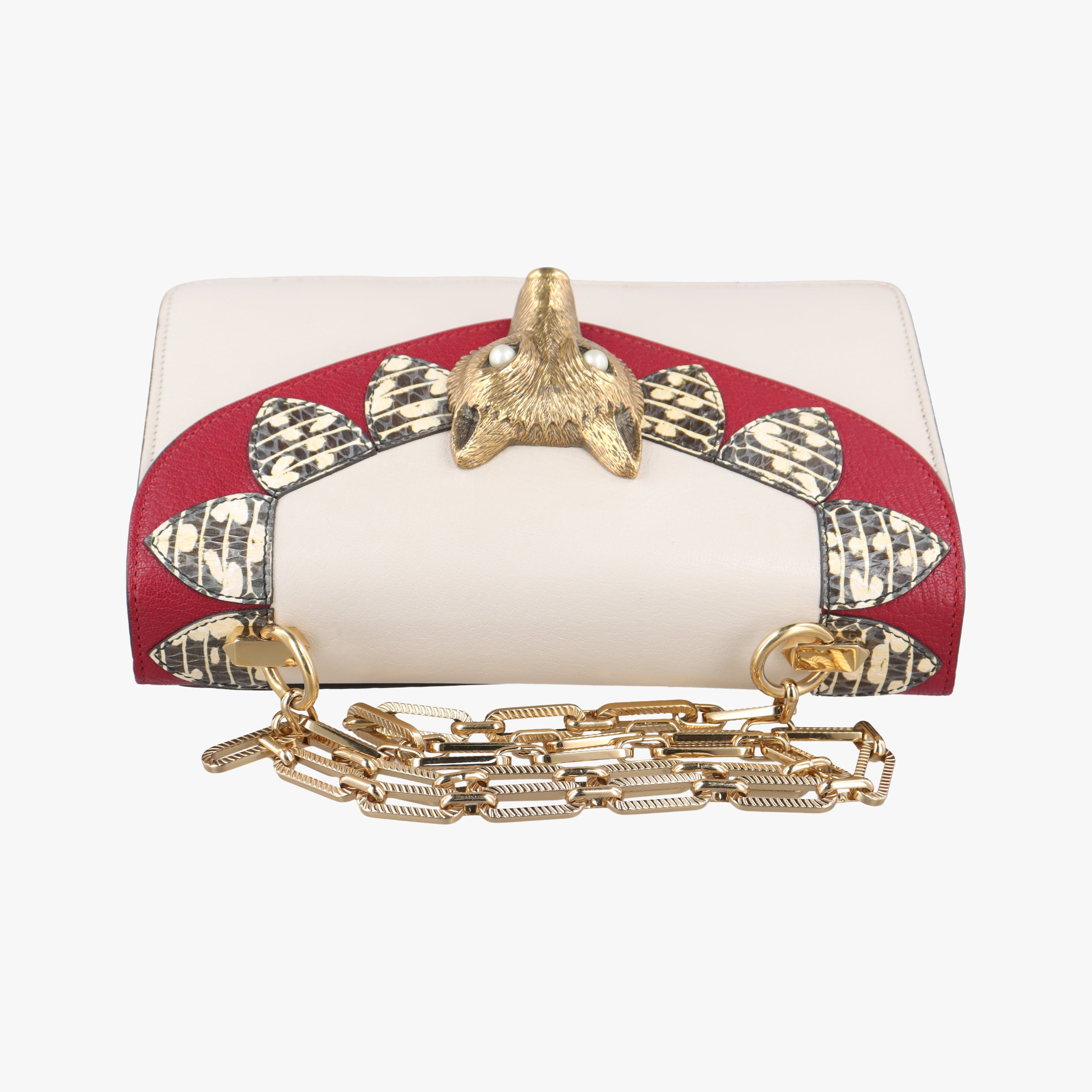 Broche White×red Leather 466433 D021990127ブロシュ ホワイト×レッド レザー 466433 D021990127