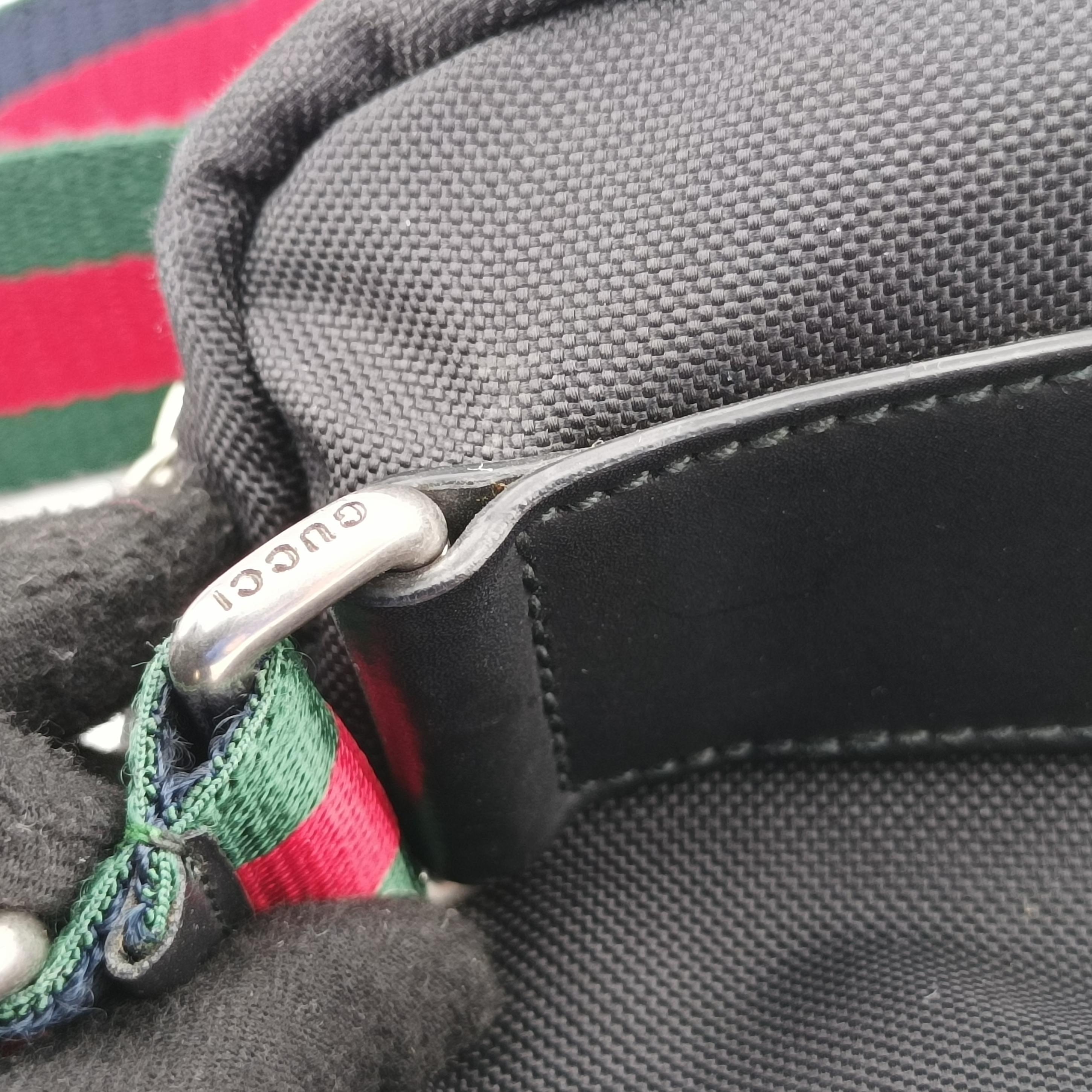 Tiger Embroidered Web Messenger Black fabric 523323 B027692276タイガーヘッド エンブロイダリー アニマル ブラック ファブリック 523323 B027692276