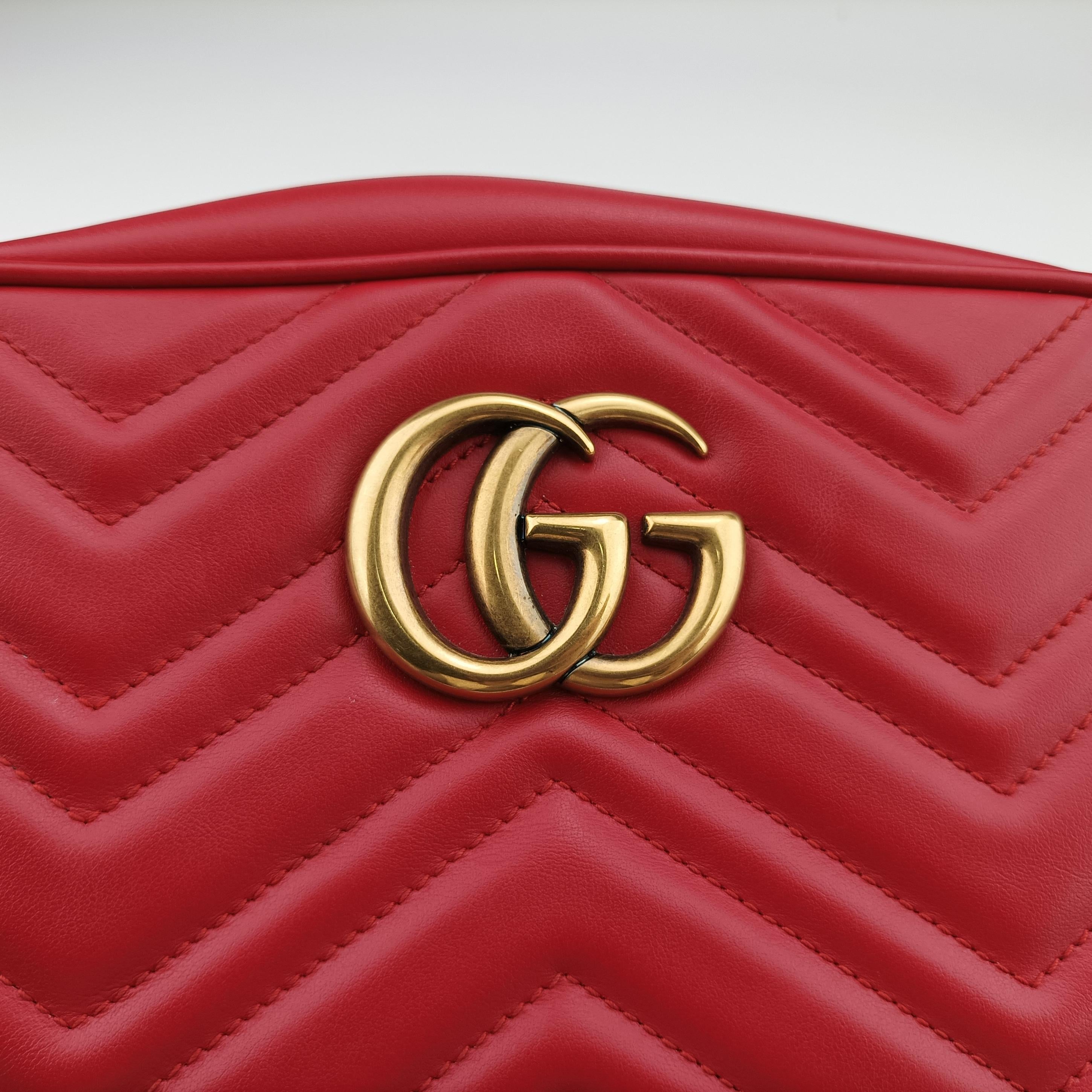 GG Marmont Red Leather 447632 C028175104GGマーモント レッド レザー 447632 C028175104