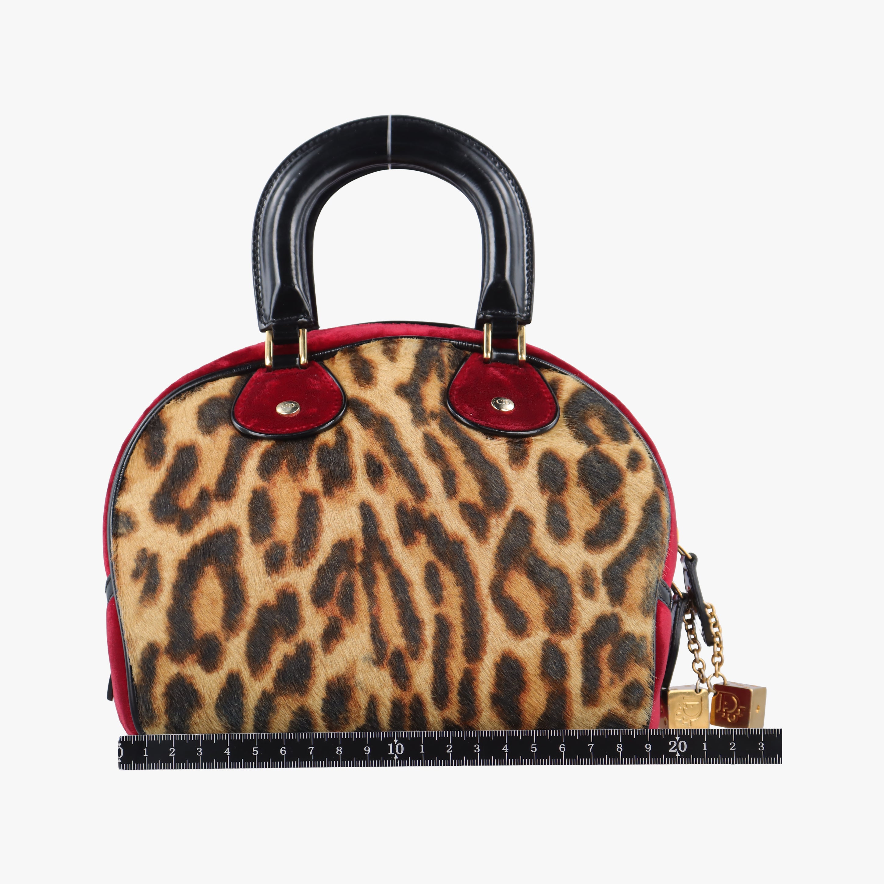 Dice Leopard Bowler Multicolour ponyhair×velour×patent 05-MA-1014ダイスレパードボウラー マルチカラー ハラコ×ベロア×パテント 05-MA-1014