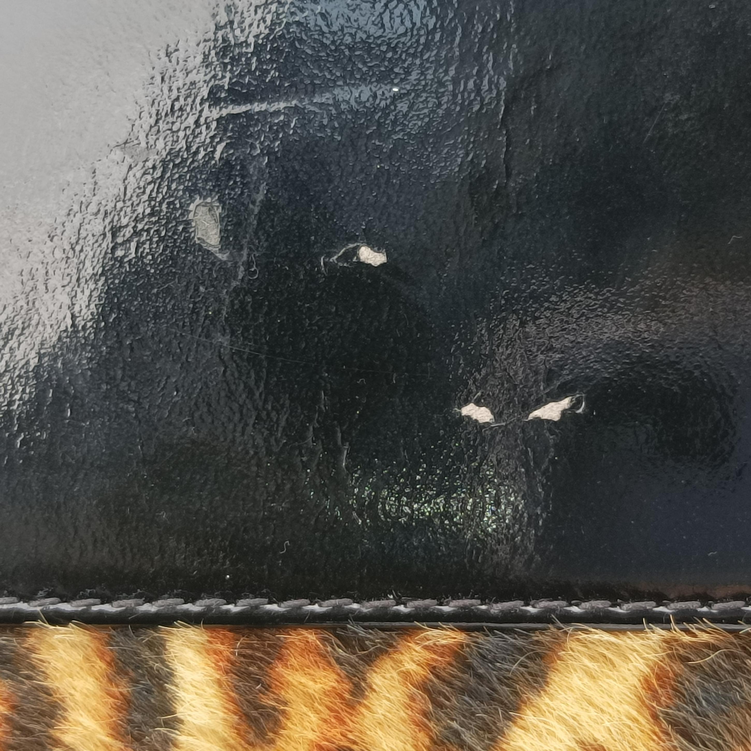 Dice Leopard Bowler Multicolour ponyhair×velour×patent 05-MA-1014ダイスレパードボウラー マルチカラー ハラコ×ベロア×パテント 05-MA-1014