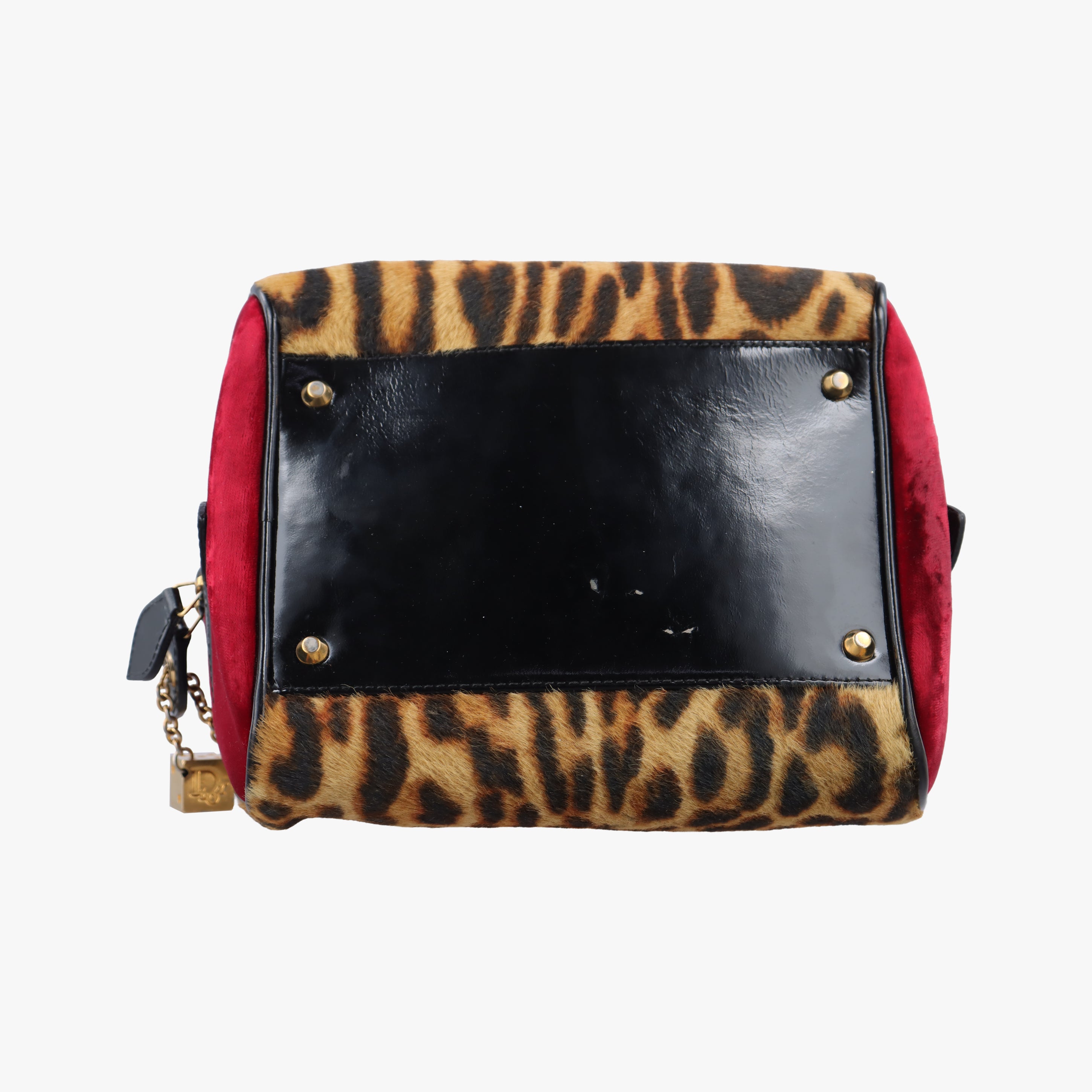 Dice Leopard Bowler Multicolour ponyhair×velour×patent 05-MA-1014ダイスレパードボウラー マルチカラー ハラコ×ベロア×パテント 05-MA-1014