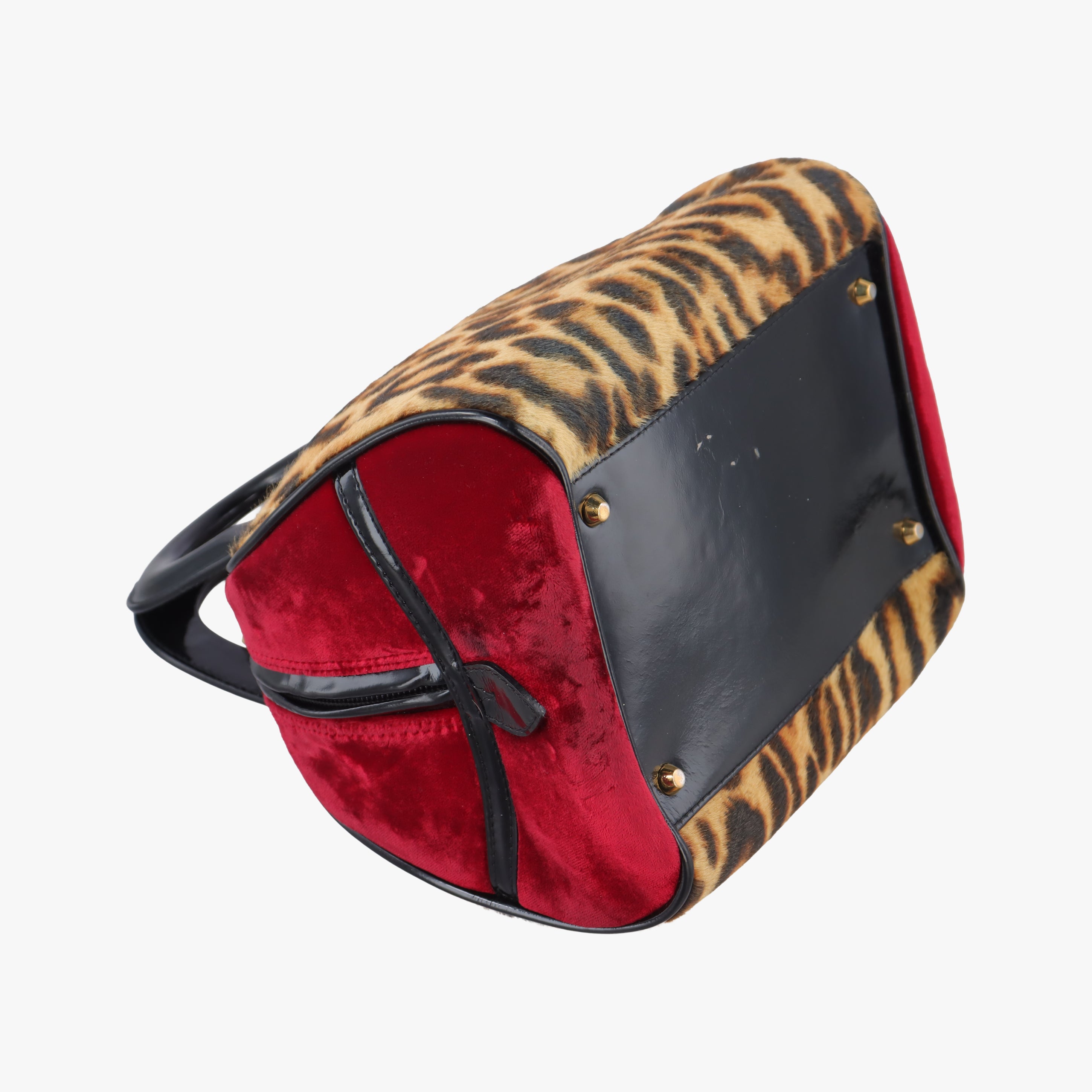 Dice Leopard Bowler Multicolour ponyhair×velour×patent 05-MA-1014ダイスレパードボウラー マルチカラー ハラコ×ベロア×パテント 05-MA-1014