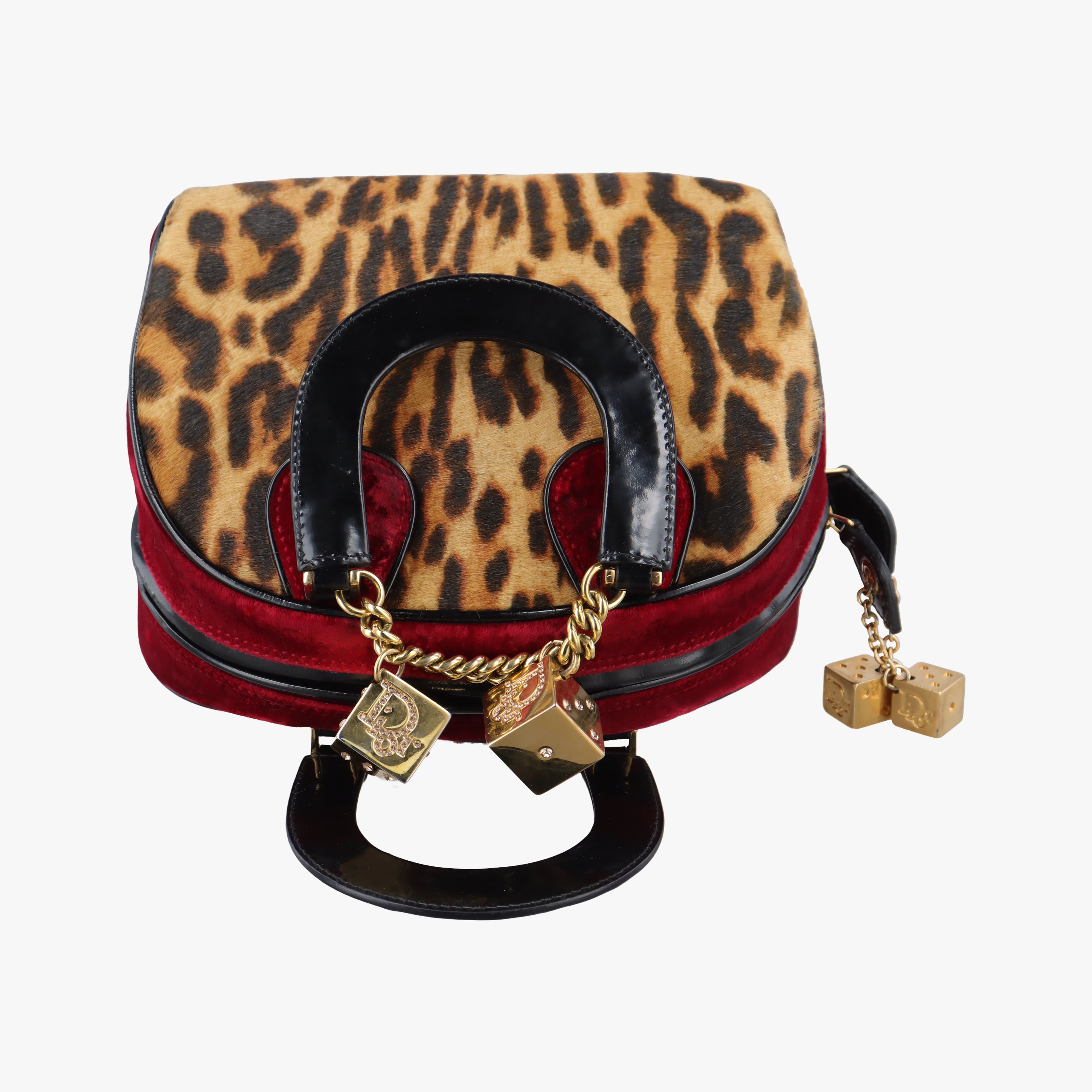 Dice Leopard Bowler Multicolour ponyhair×velour×patent 05-MA-1014ダイスレパードボウラー マルチカラー ハラコ×ベロア×パテント 05-MA-1014