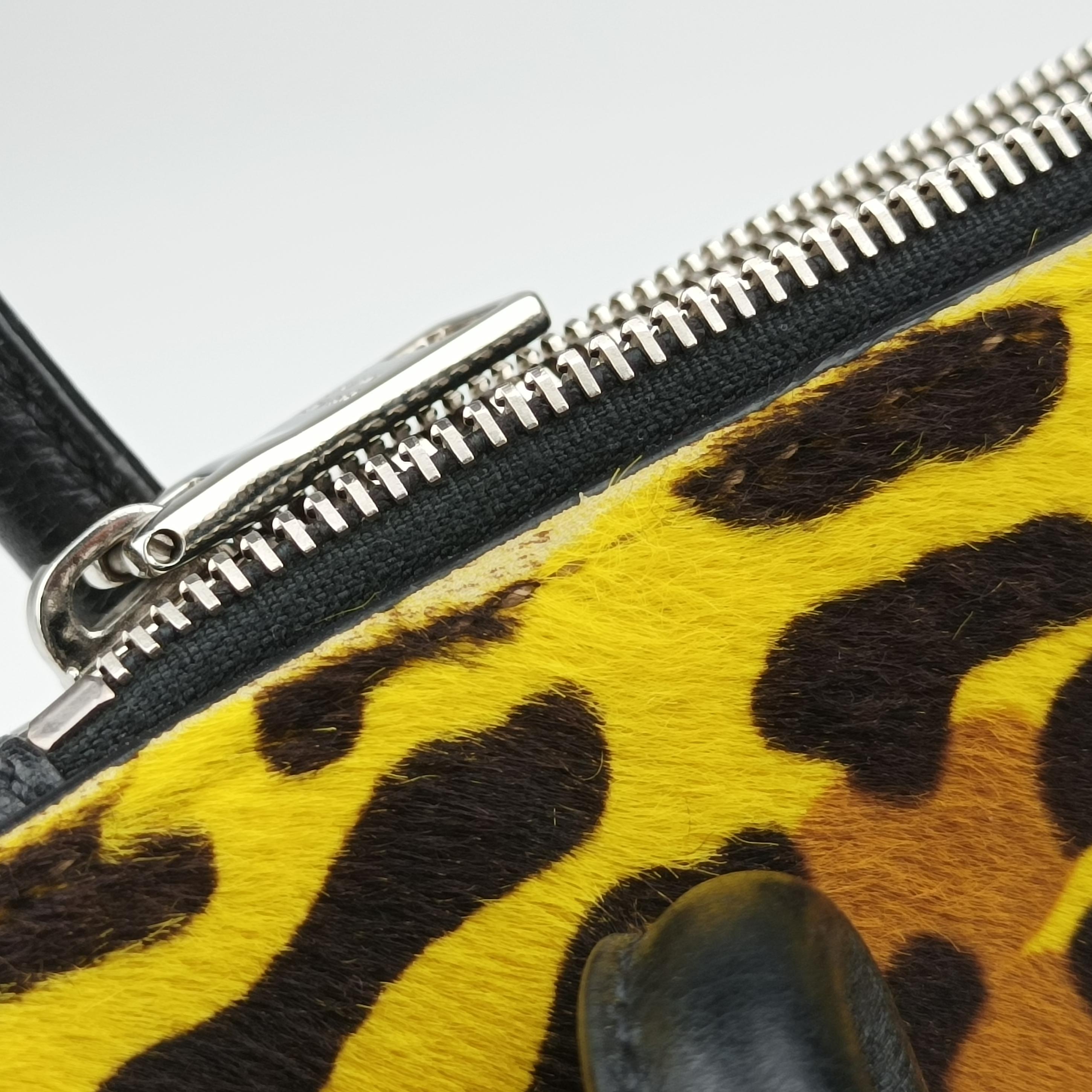 Leopard Pattern Cavallino yellow×Multicolour suede×Leather×ponyhair 1BA025 117 Aレオパード カヴァッリーノ イエロー×マルチカラー スエード×レザー×ハラコ 1BA025 117 A