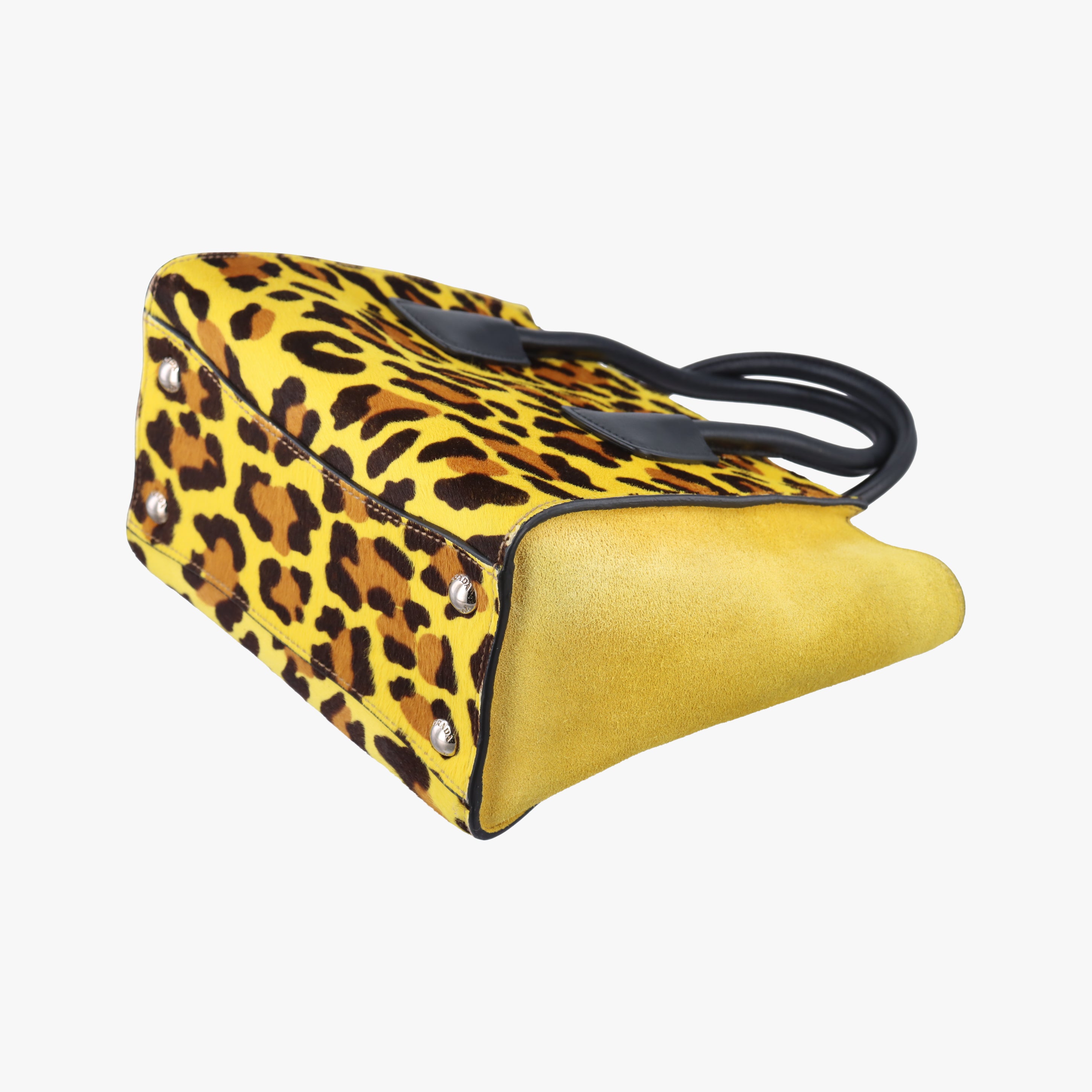 Leopard Pattern Cavallino yellow×Multicolour suede×Leather×ponyhair 1BA025 117 Aレオパード カヴァッリーノ イエロー×マルチカラー スエード×レザー×ハラコ 1BA025 117 A