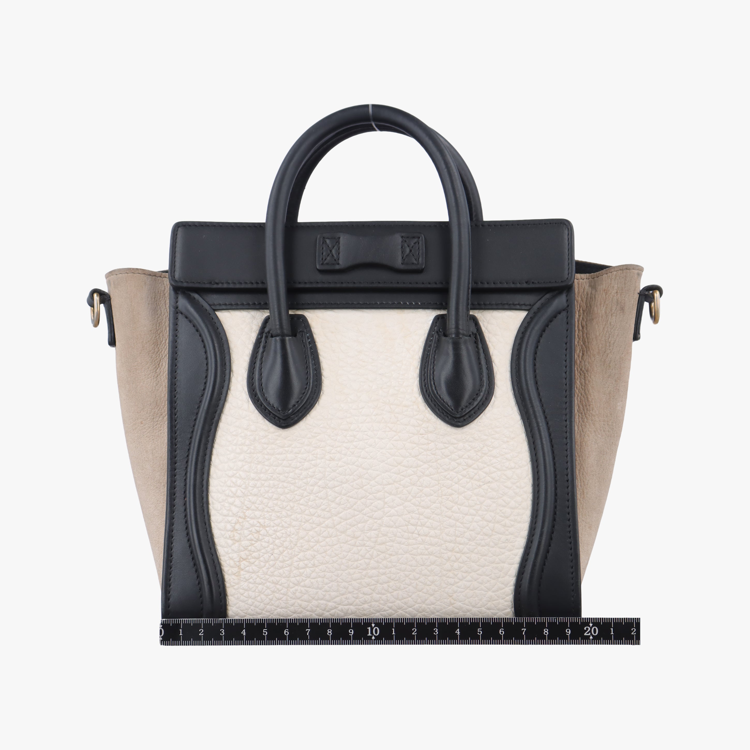 luggage nano shopper Brown x white x black Leather W-CE-3165ラゲージナノショッパー ブラウン×ホワイト×ブラック レザー W-CE-3165