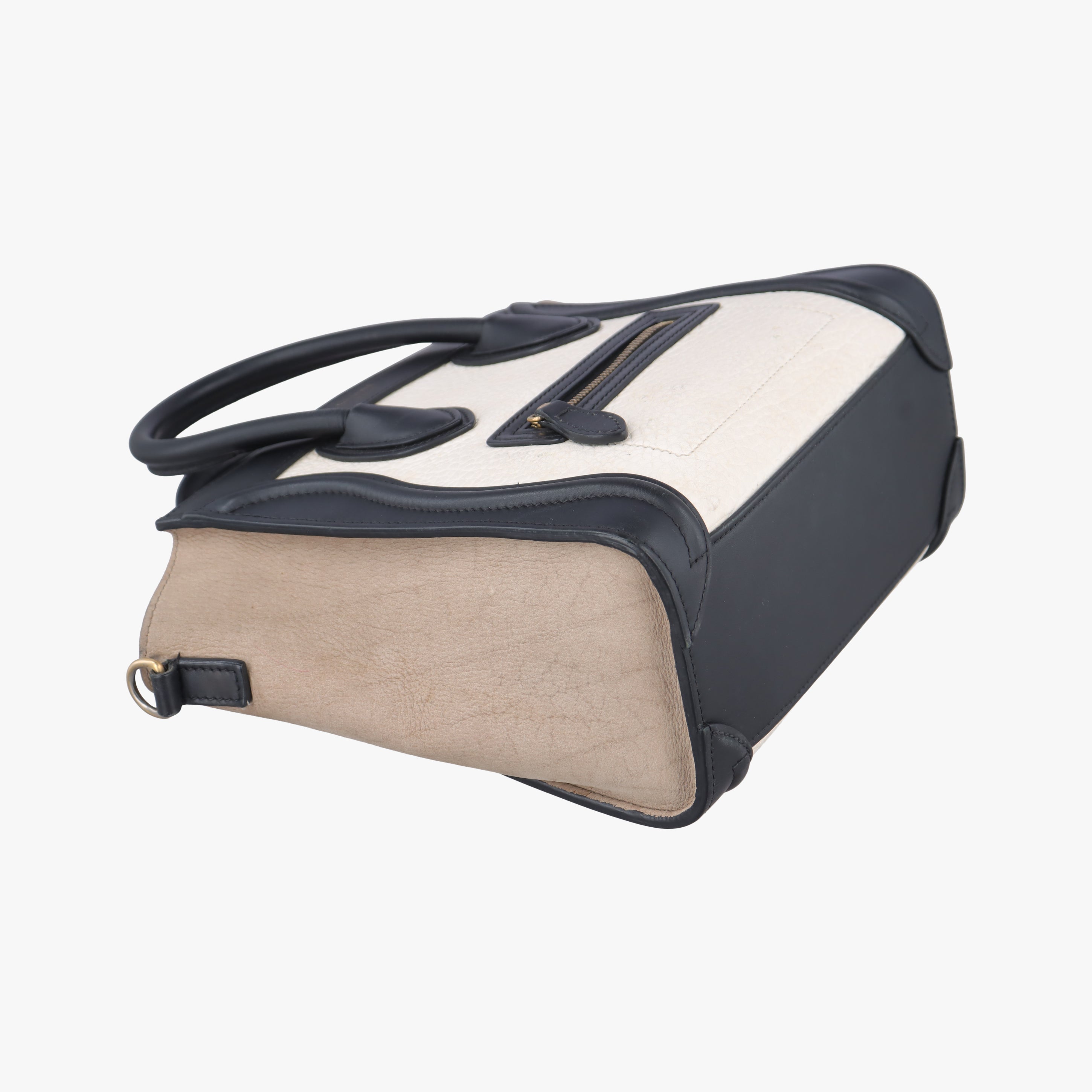 luggage nano shopper Brown x white x black Leather W-CE-3165ラゲージナノショッパー ブラウン×ホワイト×ブラック レザー W-CE-3165