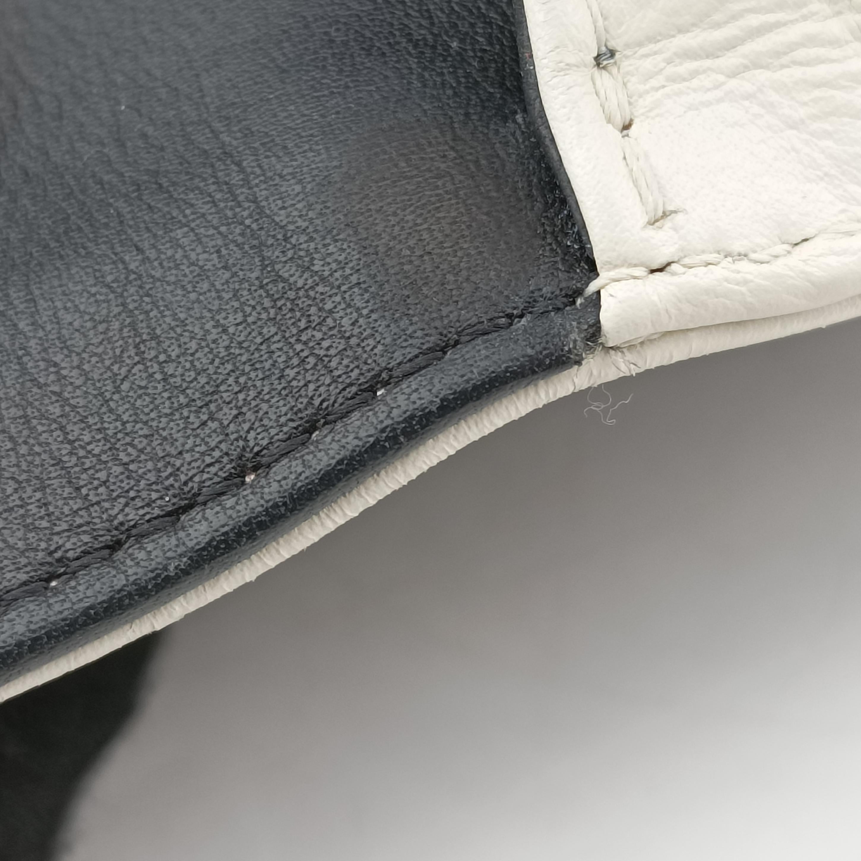 2.55 chain Black×white Leather A67500 177249052.55チェーン ブラック×ホワイト レザー A67500 17724905