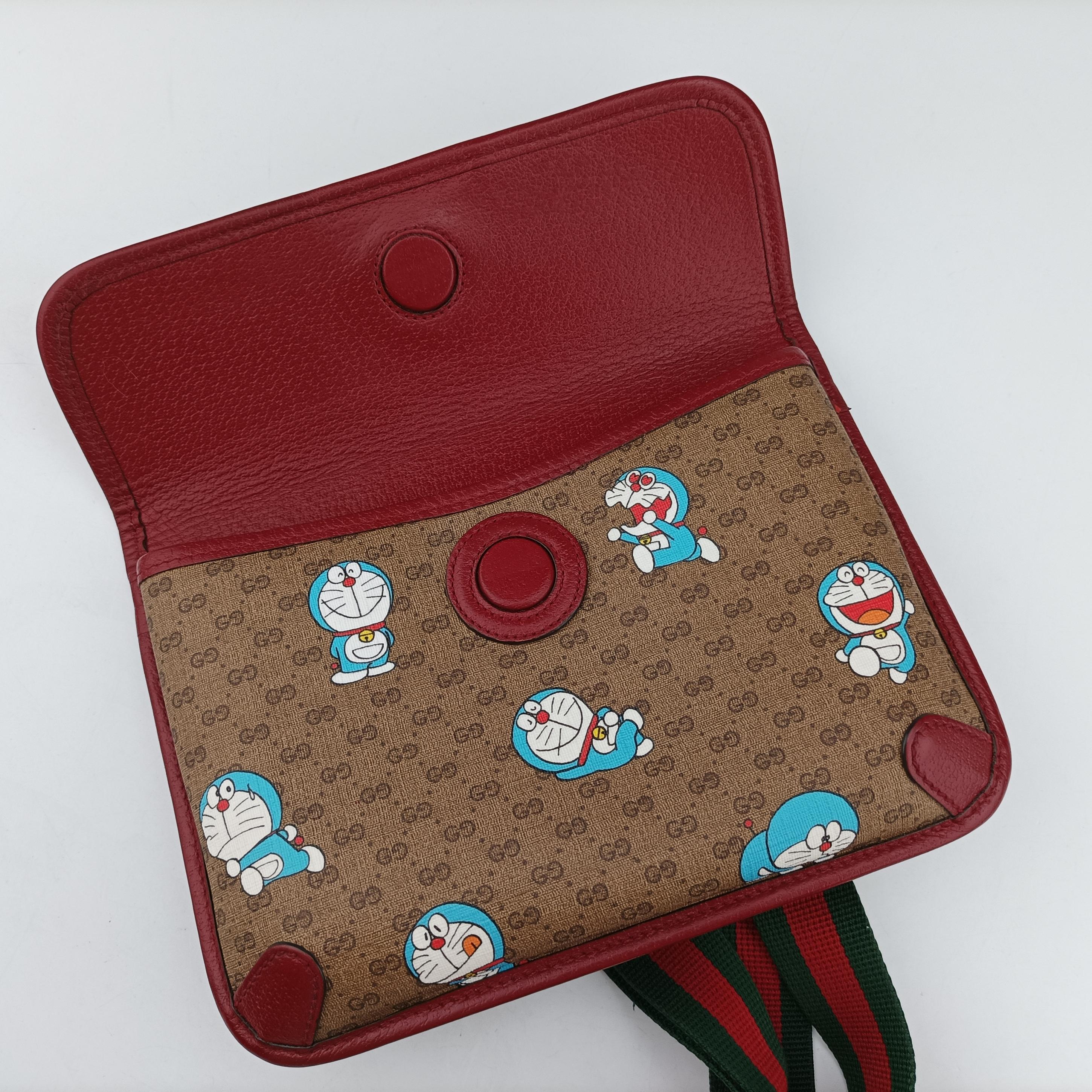 Doraemon collaboration Brown×red PVC coated canvas 647817 F034043463ドラえもん コラボ ブラウン×レッド PVCコーティングキャンバス 647817 F034043463