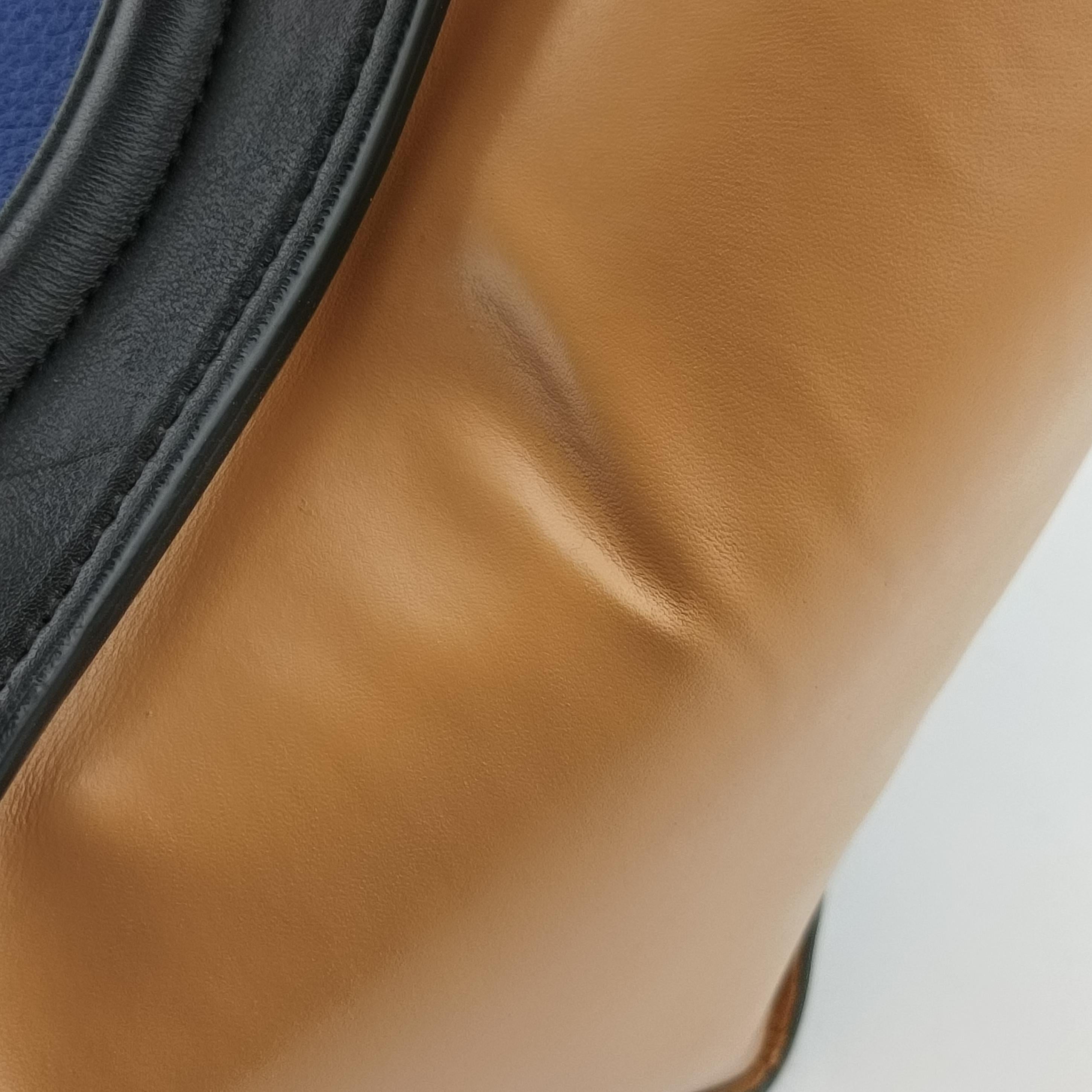 Luggage Mini Shopper Blue×Black×Beige Leather S-CU-4184ラゲージミニショッパー ブルー×ブラック×ベージュ レザー S-CU-4184