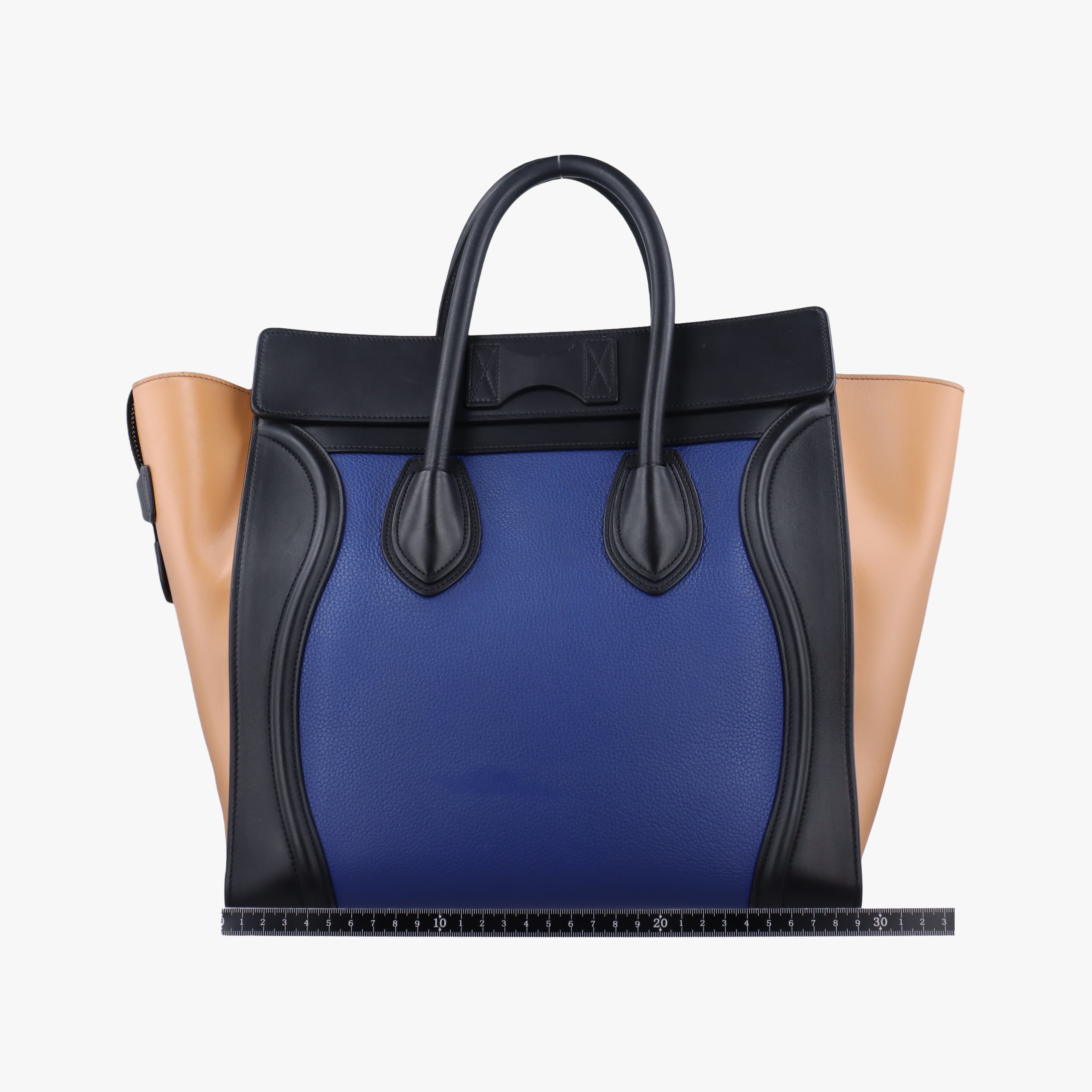 Luggage Mini Shopper Blue×Black×Beige Leather S-CU-4184ラゲージミニショッパー ブルー×ブラック×ベージュ レザー S-CU-4184