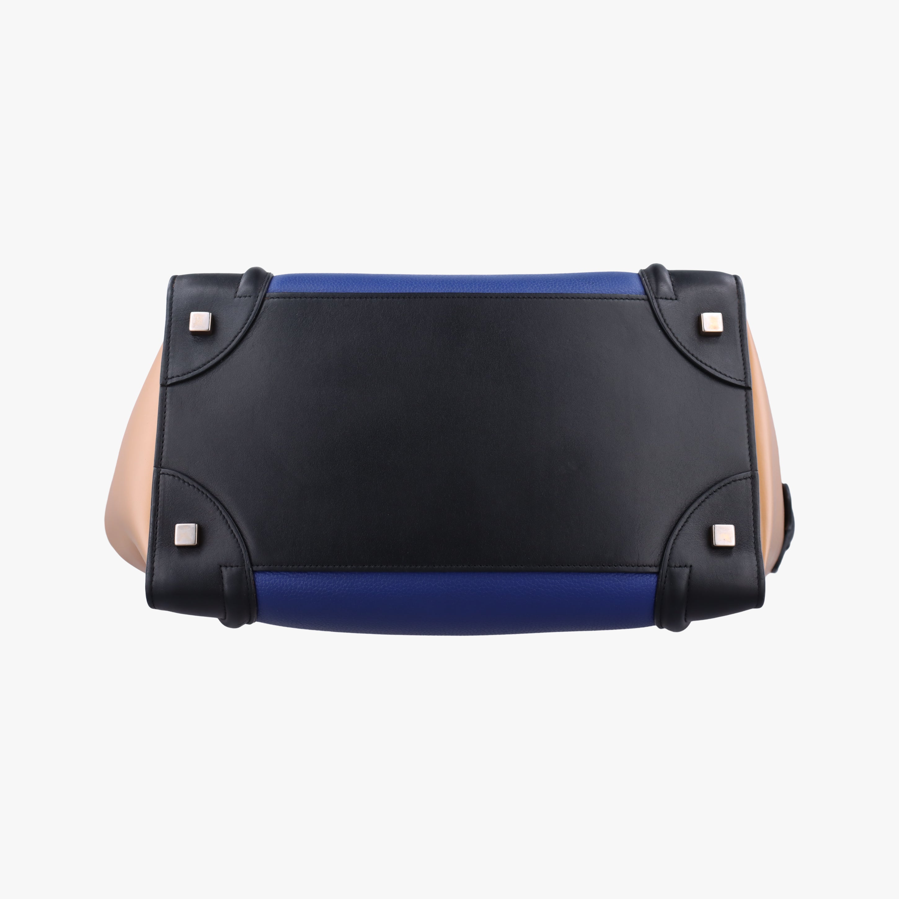 Luggage Mini Shopper Blue×Black×Beige Leather S-CU-4184ラゲージミニショッパー ブルー×ブラック×ベージュ レザー S-CU-4184