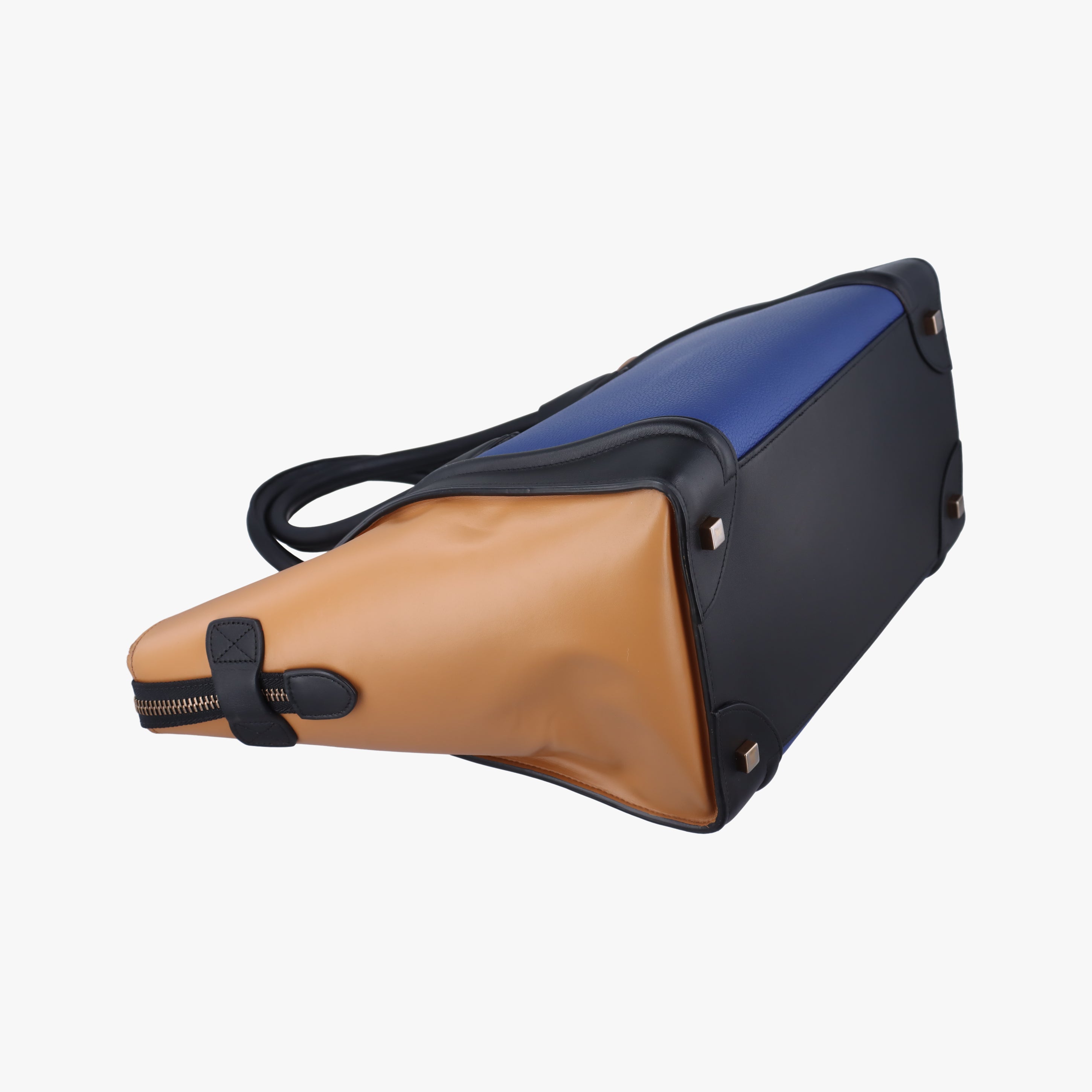 Luggage Mini Shopper Blue×Black×Beige Leather S-CU-4184ラゲージミニショッパー ブルー×ブラック×ベージュ レザー S-CU-4184