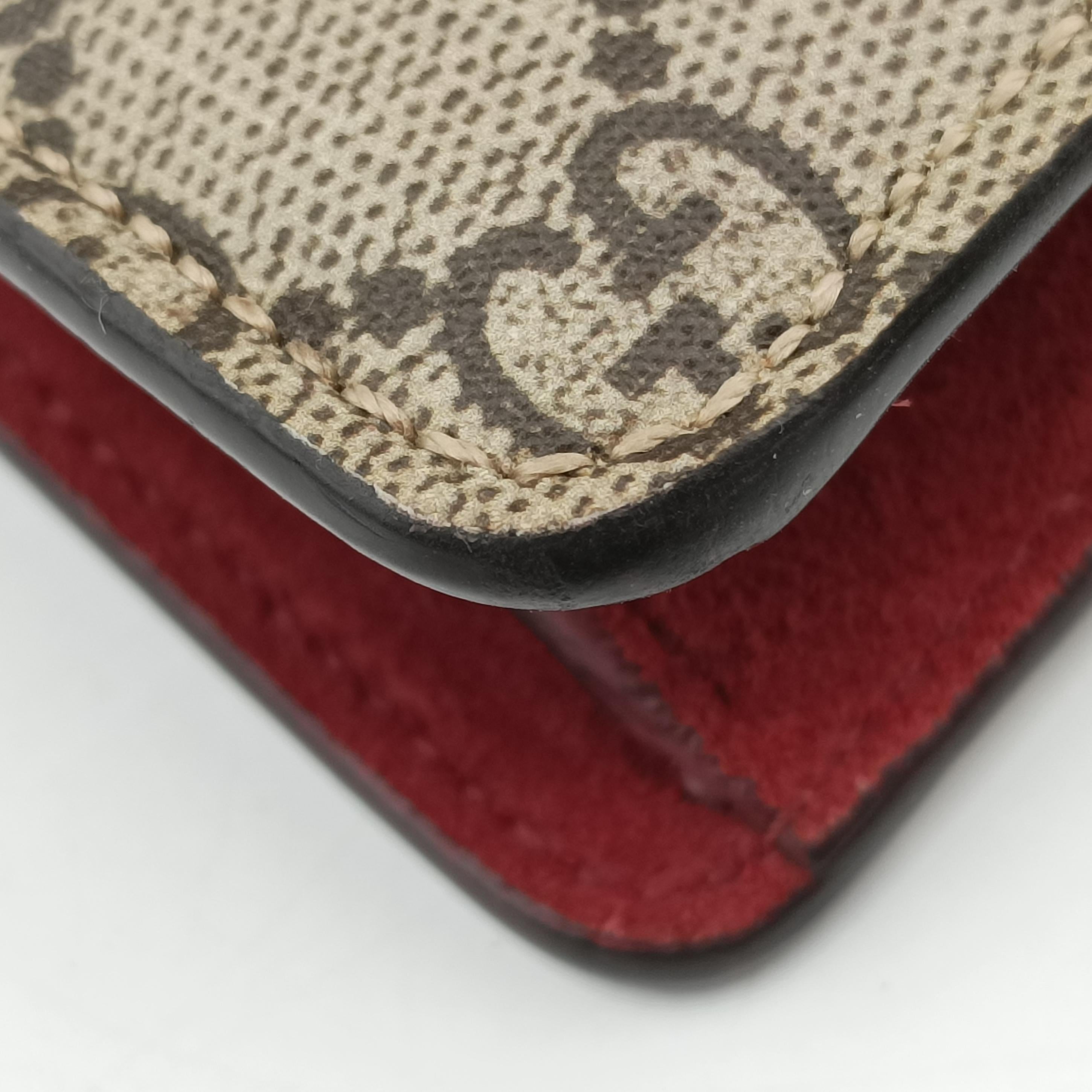 Dionysus beige×red×multicolor PVC coated canvas 421970 G025238917ディオニュソス ベージュ×レッド×マルチカラー PVCコーティングキャンバス 421970 G025238917