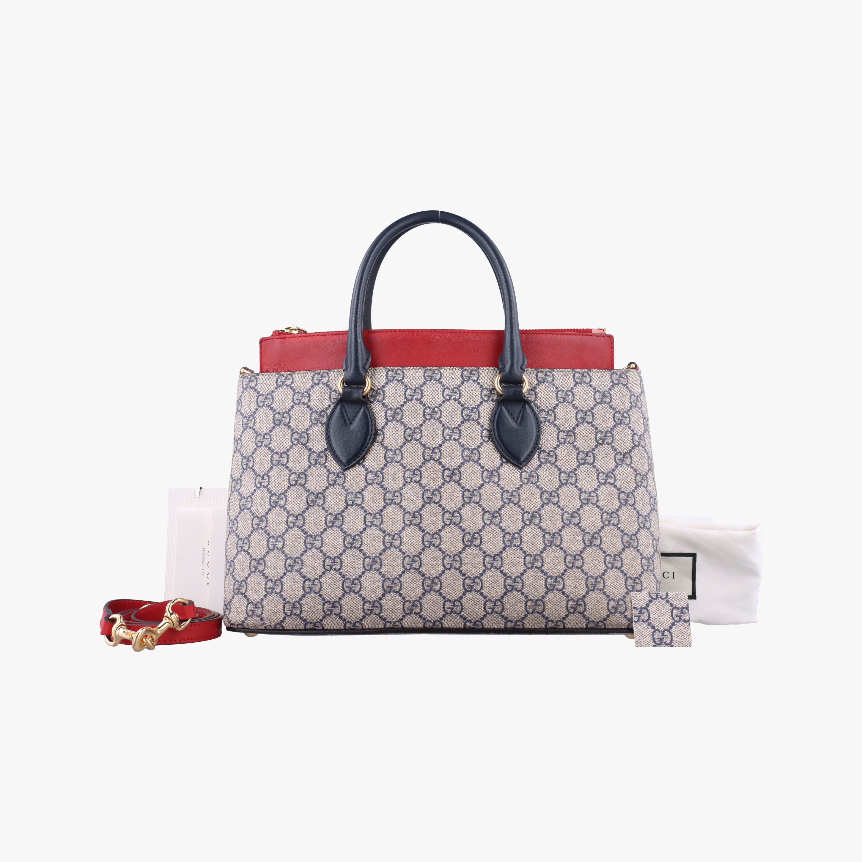 GG SUPREME beige×red×Navy PVC coated canvas 409534 E020634177GGスプリーム ベージュ×レッド×ネイビー PVCコーティングキャンバス 409534 E020634177