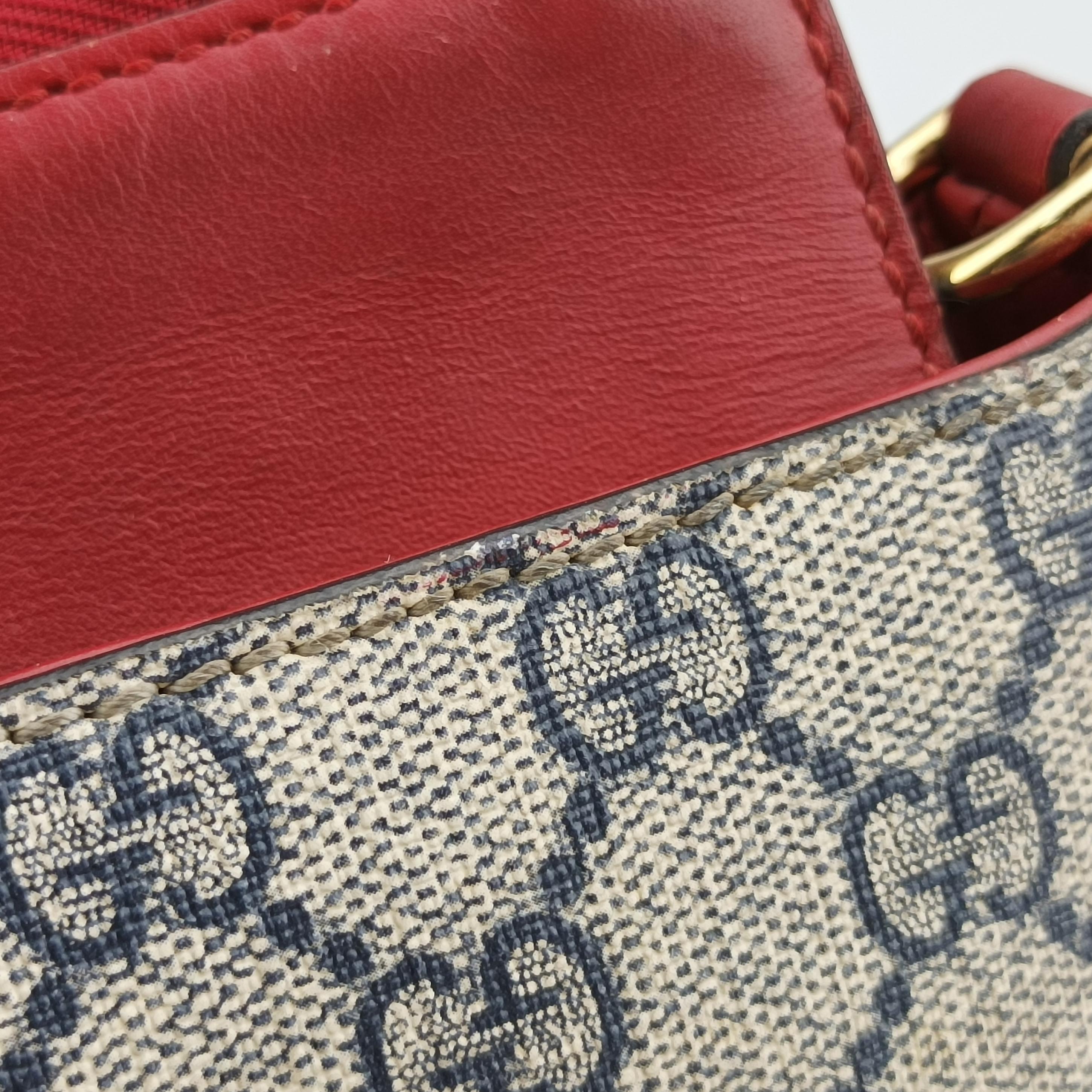 GG SUPREME beige×red×Navy PVC coated canvas 409534 E020634177GGスプリーム ベージュ×レッド×ネイビー PVCコーティングキャンバス 409534 E020634177