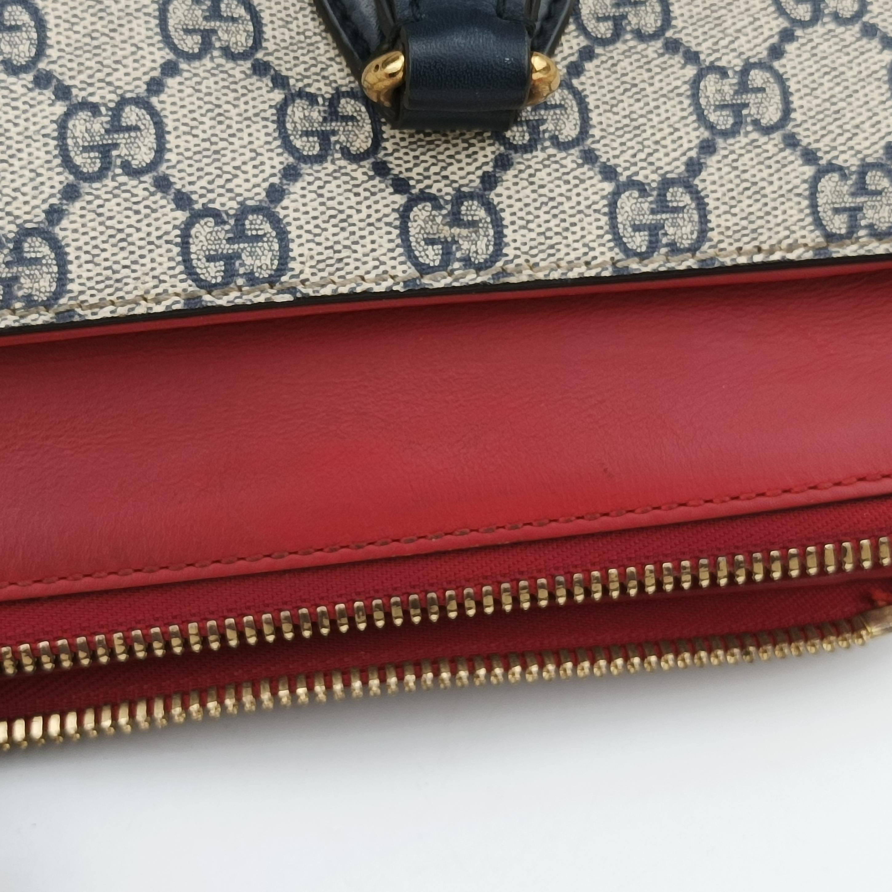 GG SUPREME beige×red×Navy PVC coated canvas 409534 E020634177GGスプリーム ベージュ×レッド×ネイビー PVCコーティングキャンバス 409534 E020634177