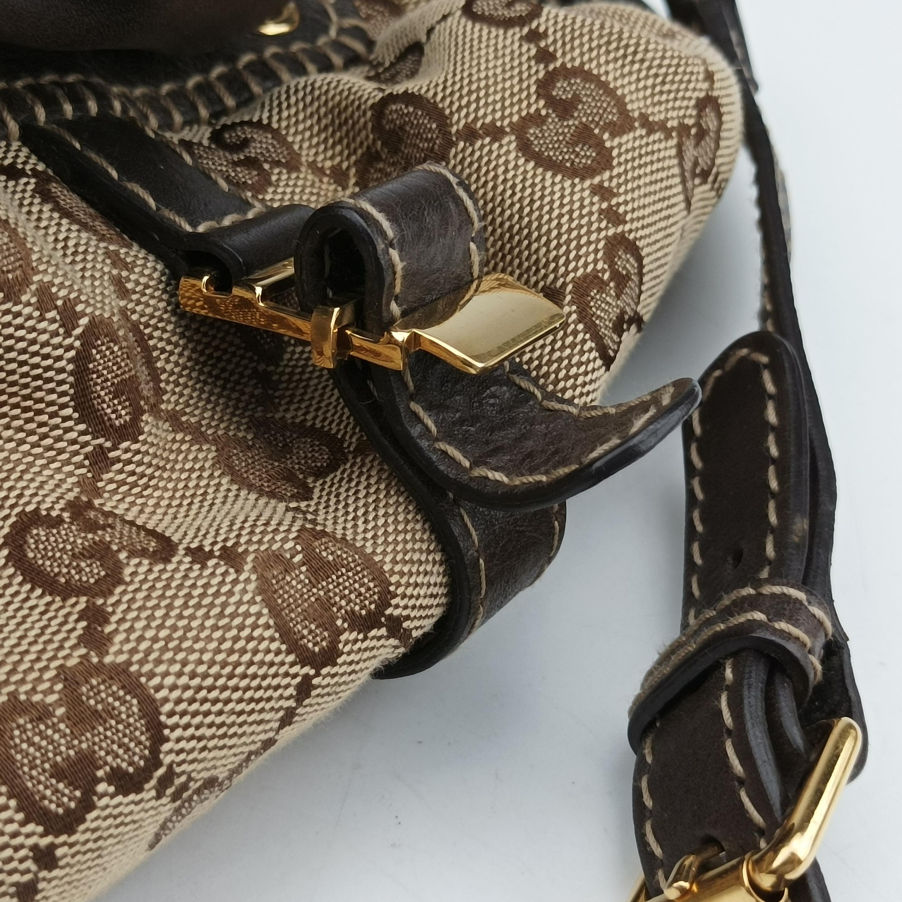 Monogram GG Brown Leather x canvas 220145 I4460468モノグラムジージー ブラウン レザー×キャンバス 220145 I4460468