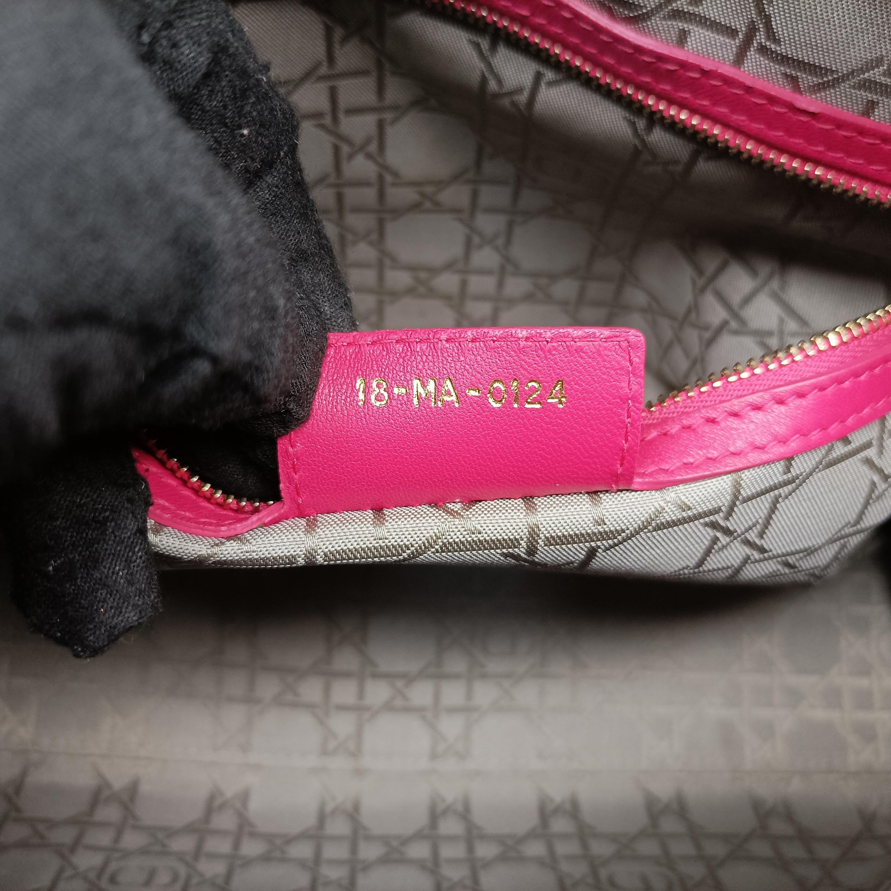 Lady Dior Rose lambskin 18-MA-0124レディディオール ローズ レッド ラムスキン 18-MA-0124