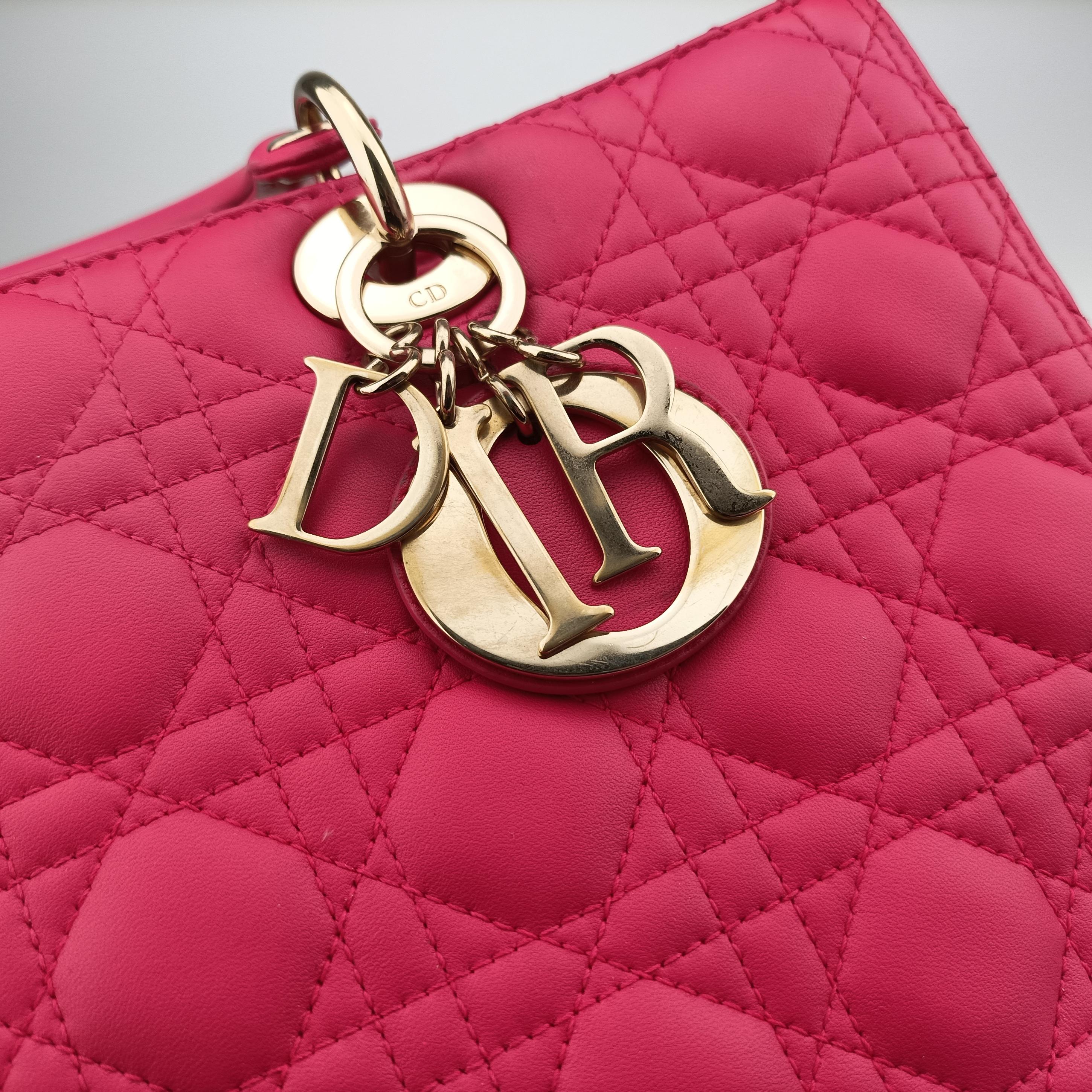 Lady Dior Rose lambskin 18-MA-0124レディディオール ローズ レッド ラムスキン 18-MA-0124