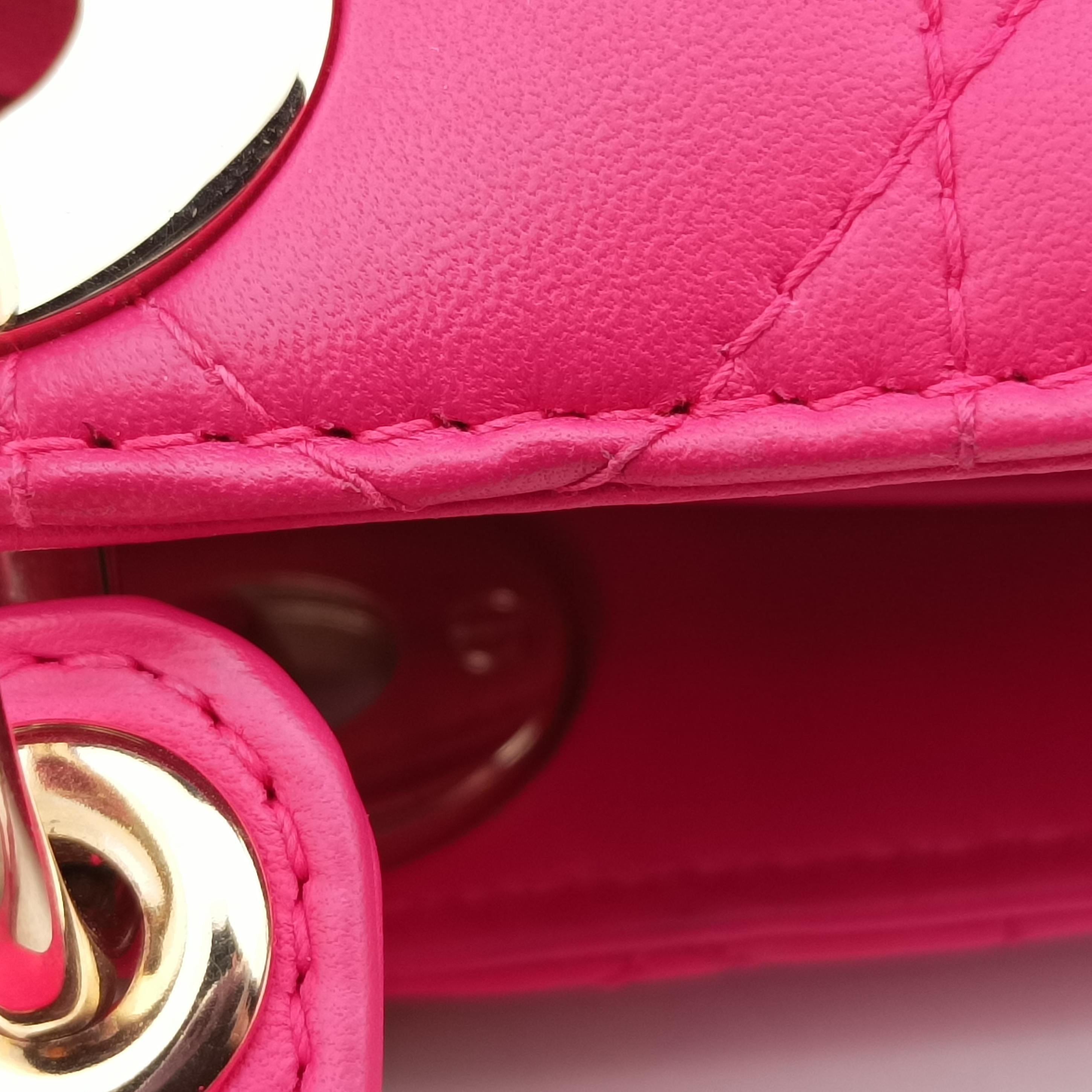 Lady Dior Rose lambskin 18-MA-0124レディディオール ローズ レッド ラムスキン 18-MA-0124