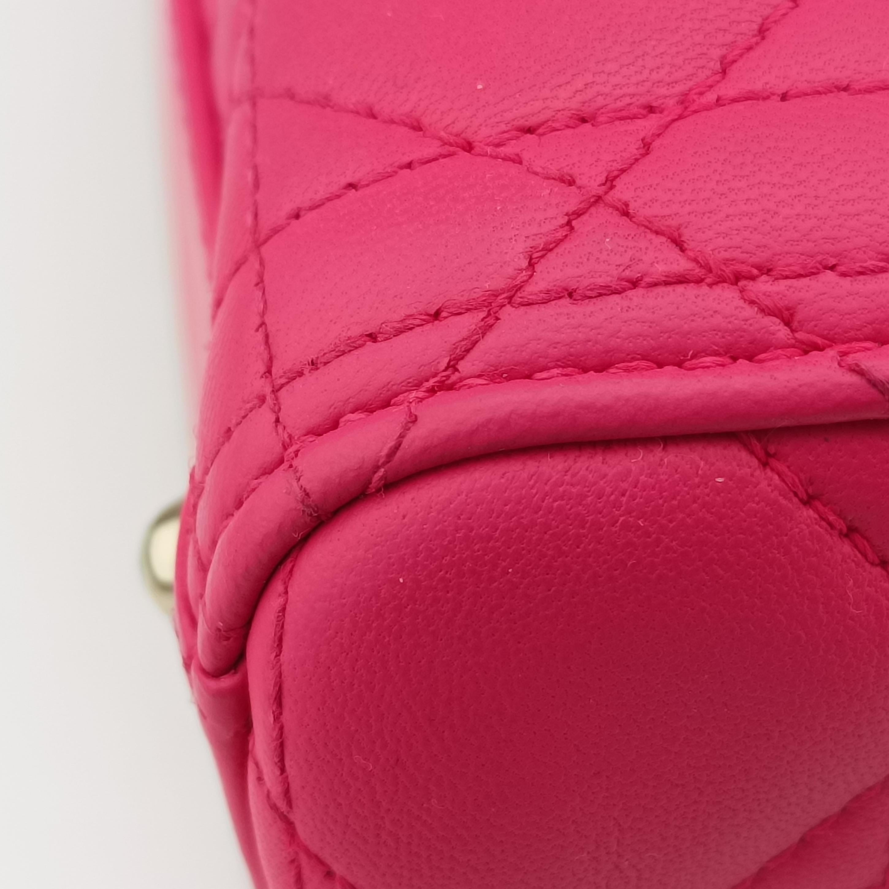 Lady Dior Rose lambskin 18-MA-0124レディディオール ローズ レッド ラムスキン 18-MA-0124