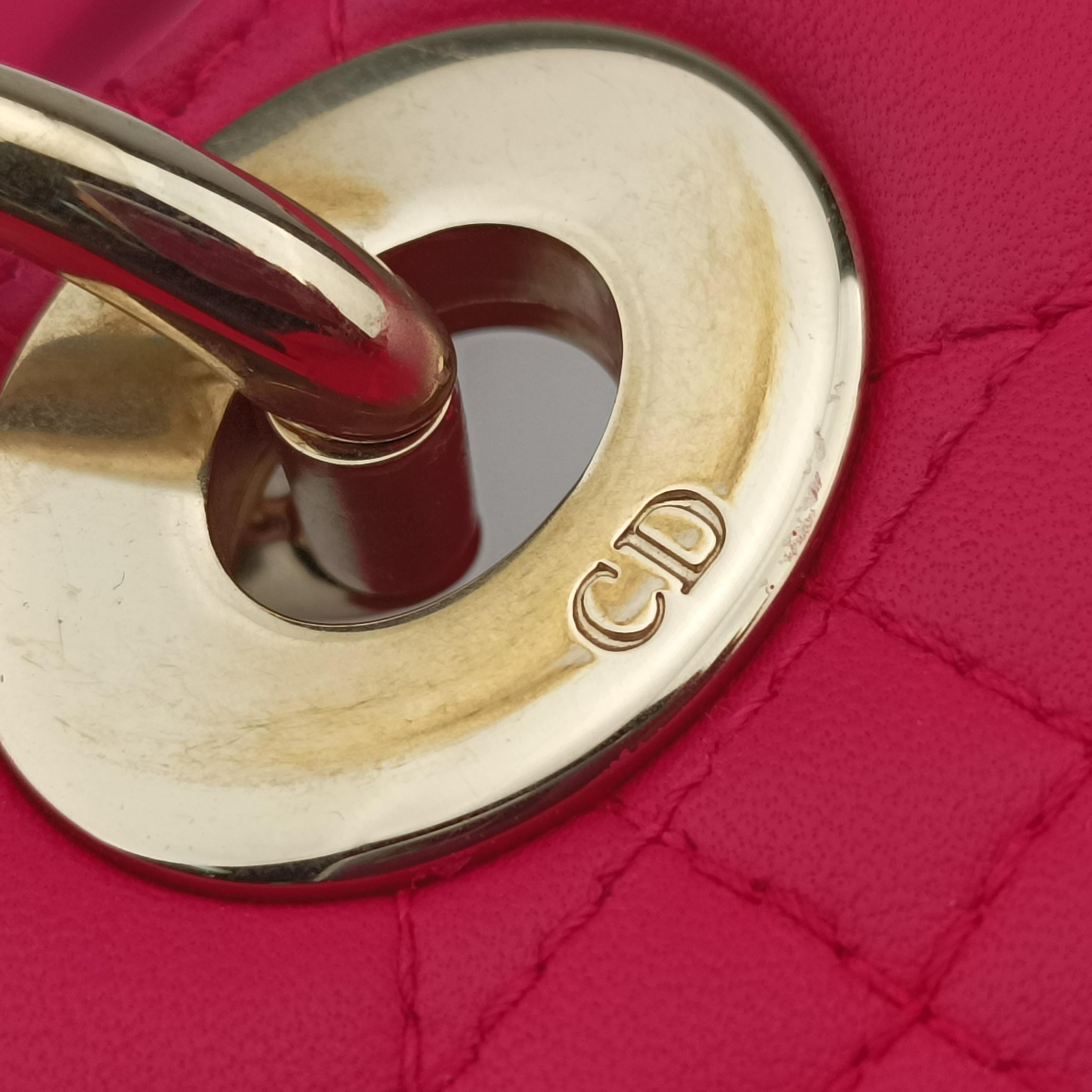 Lady Dior Rose lambskin 18-MA-0124レディディオール ローズ レッド ラムスキン 18-MA-0124