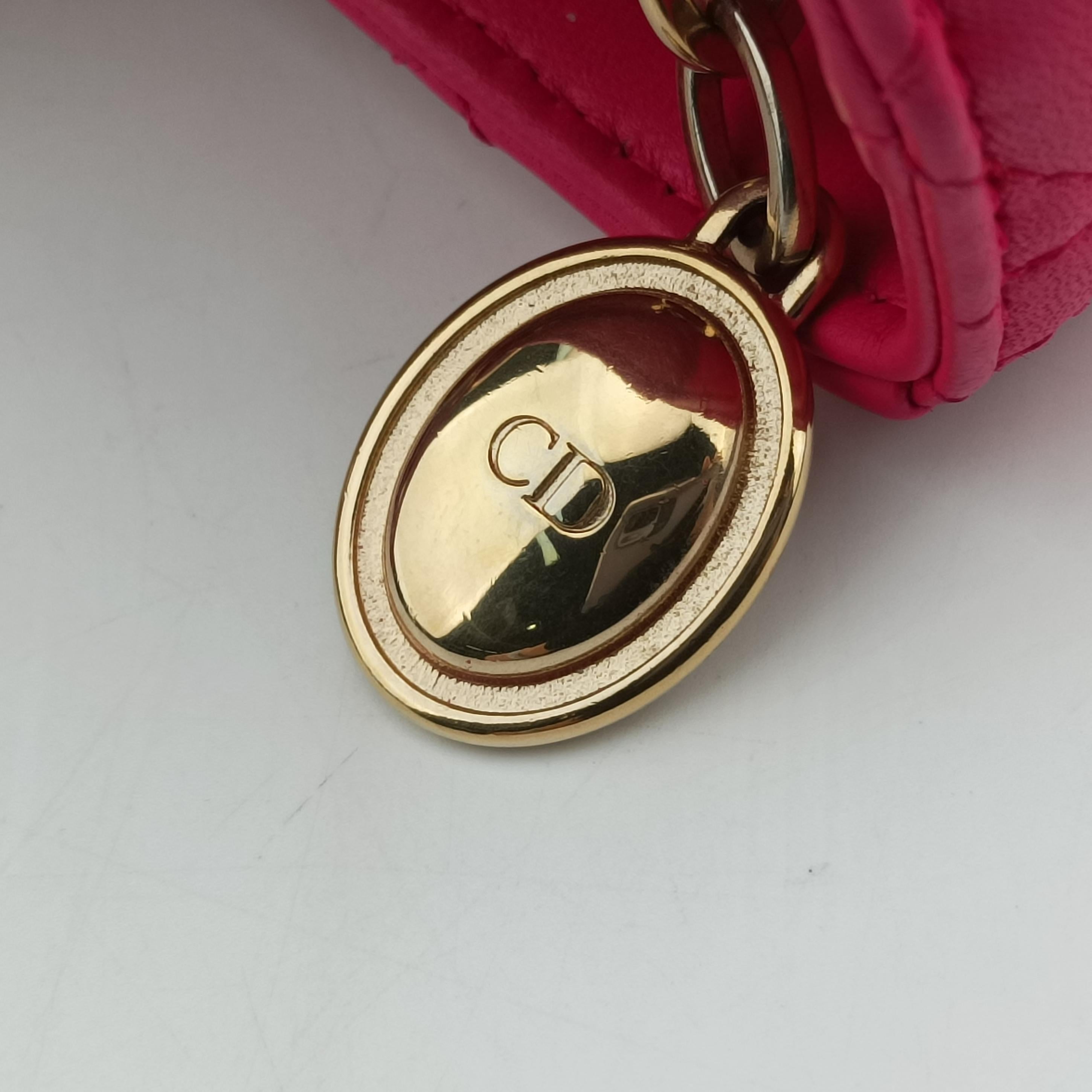 Lady Dior Rose lambskin 18-MA-0124レディディオール ローズ レッド ラムスキン 18-MA-0124