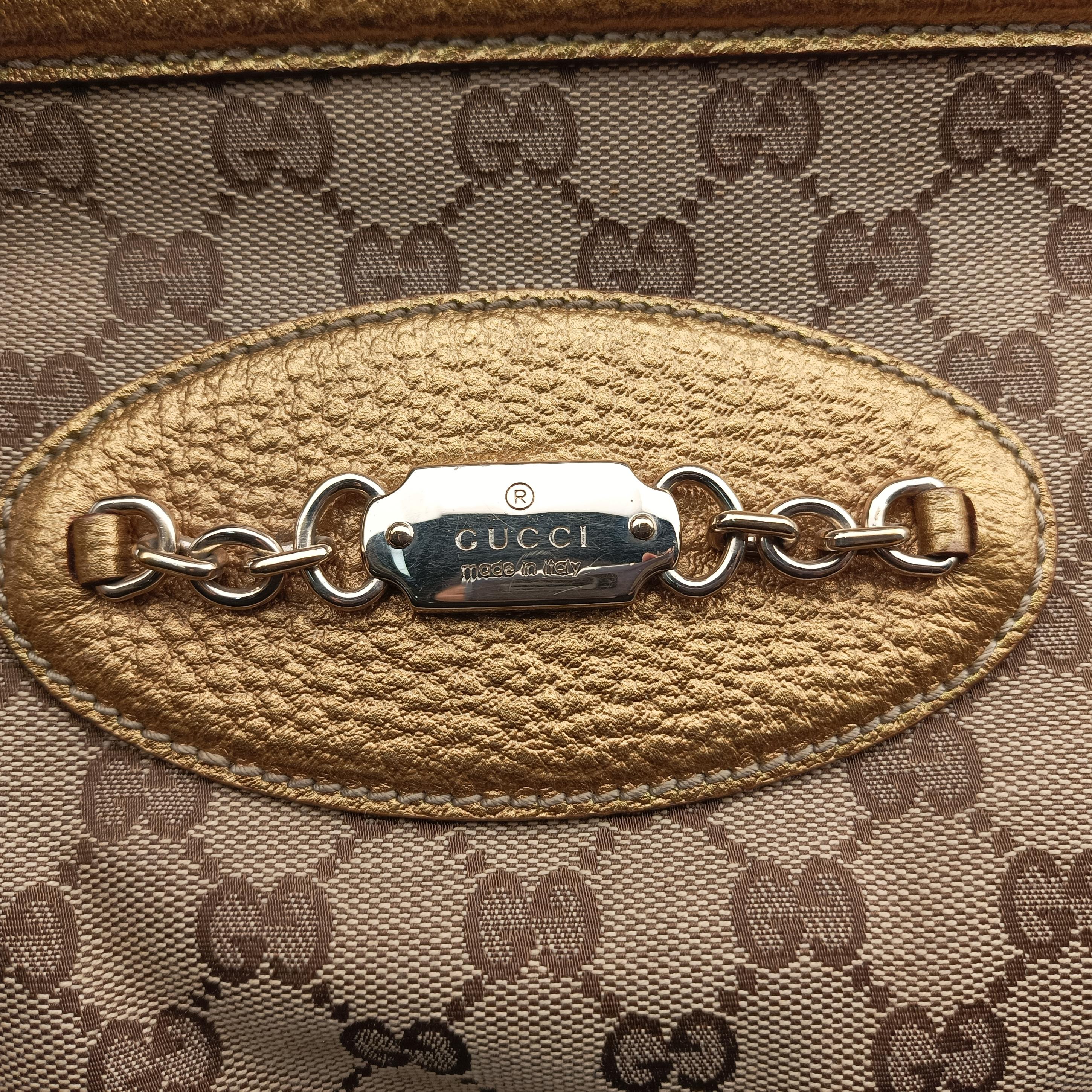 Punch Handle tote Golden×beige Leather x canvas 145787 パンチハンドルトート ゴールド×ベージュ レザー×キャンバス 145787