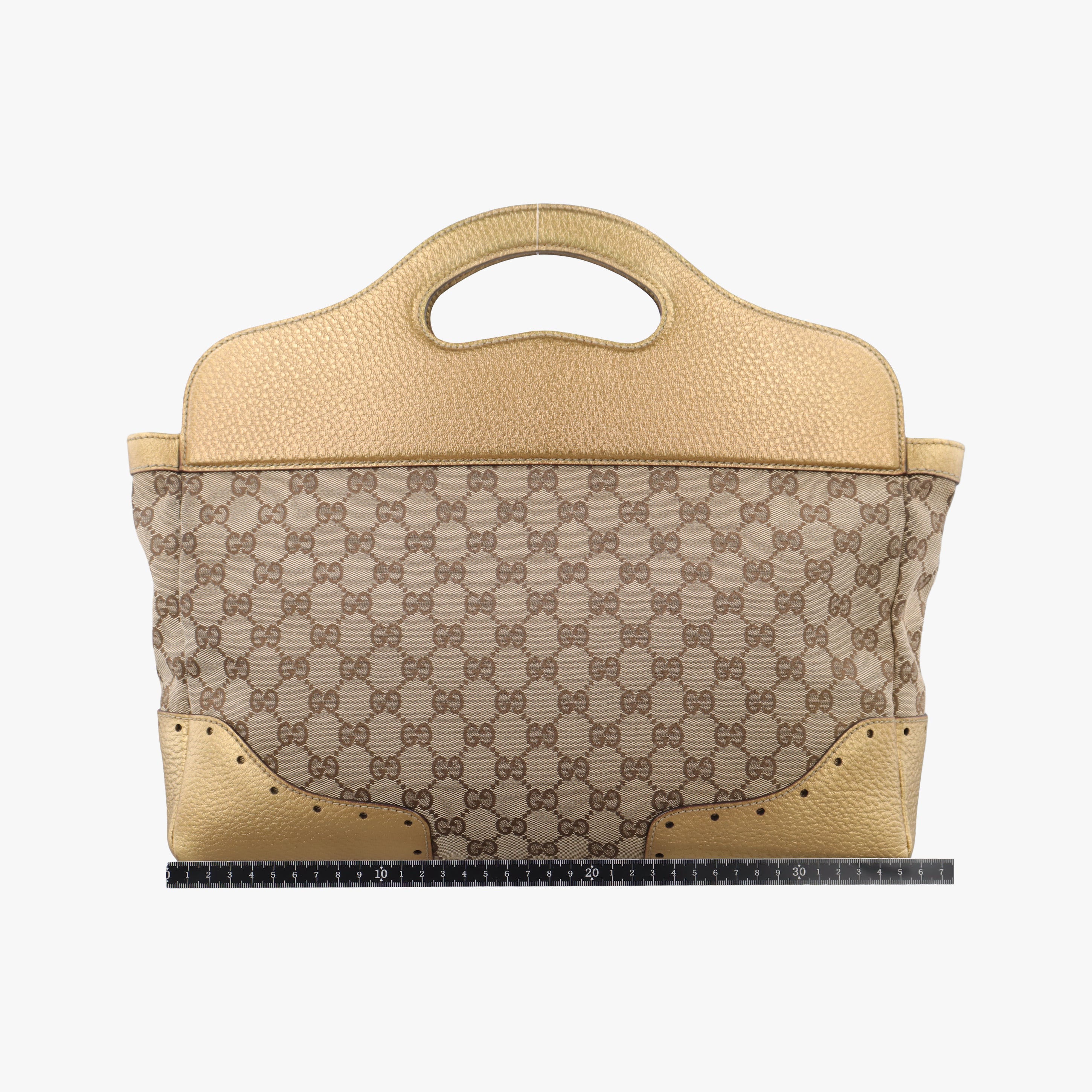 Punch Handle tote Golden×beige Leather x canvas 145787 パンチハンドルトート ゴールド×ベージュ レザー×キャンバス 145787