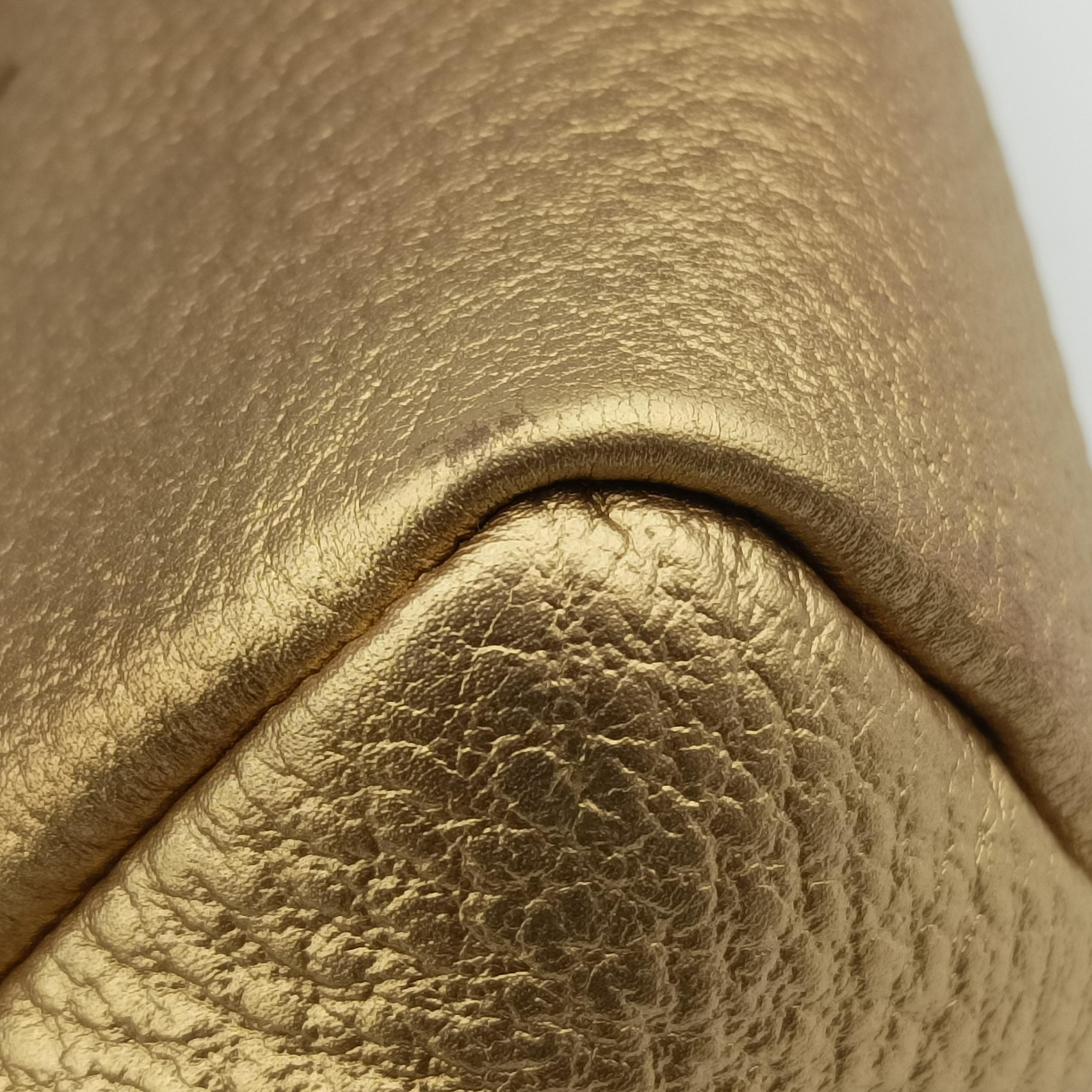 Punch Handle tote Golden×beige Leather x canvas 145787 パンチハンドルトート ゴールド×ベージュ レザー×キャンバス 145787