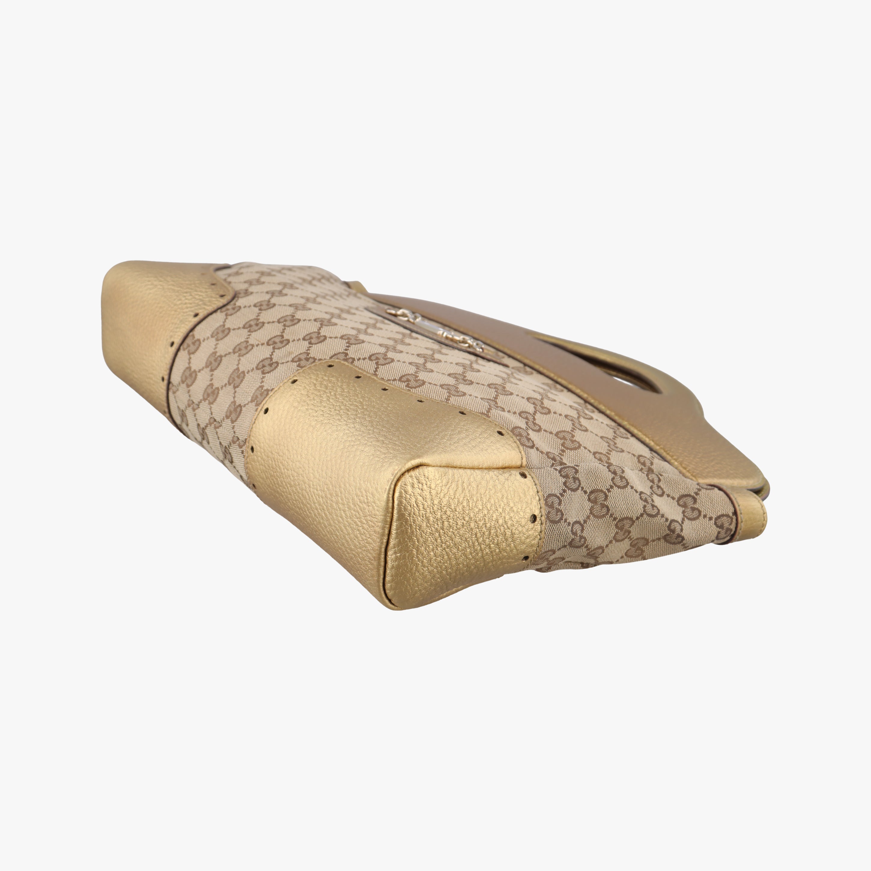 Punch Handle tote Golden×beige Leather x canvas 145787 パンチハンドルトート ゴールド×ベージュ レザー×キャンバス 145787