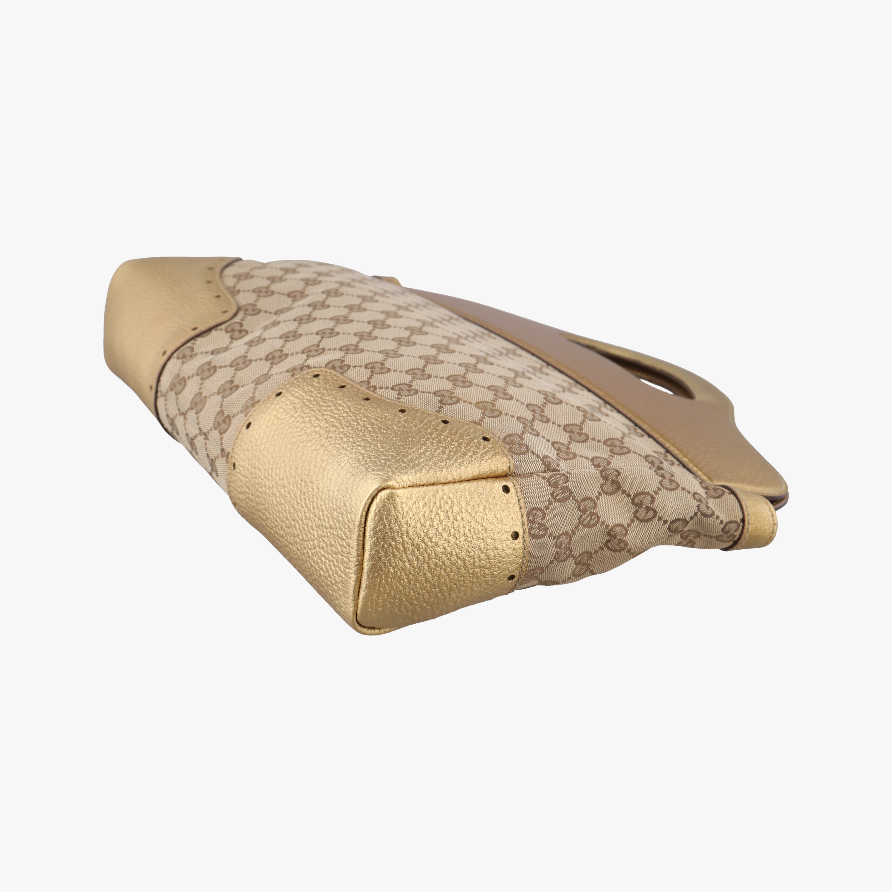 Punch Handle tote Golden×beige Leather x canvas 145787 パンチハンドルトート ゴールド×ベージュ レザー×キャンバス 145787