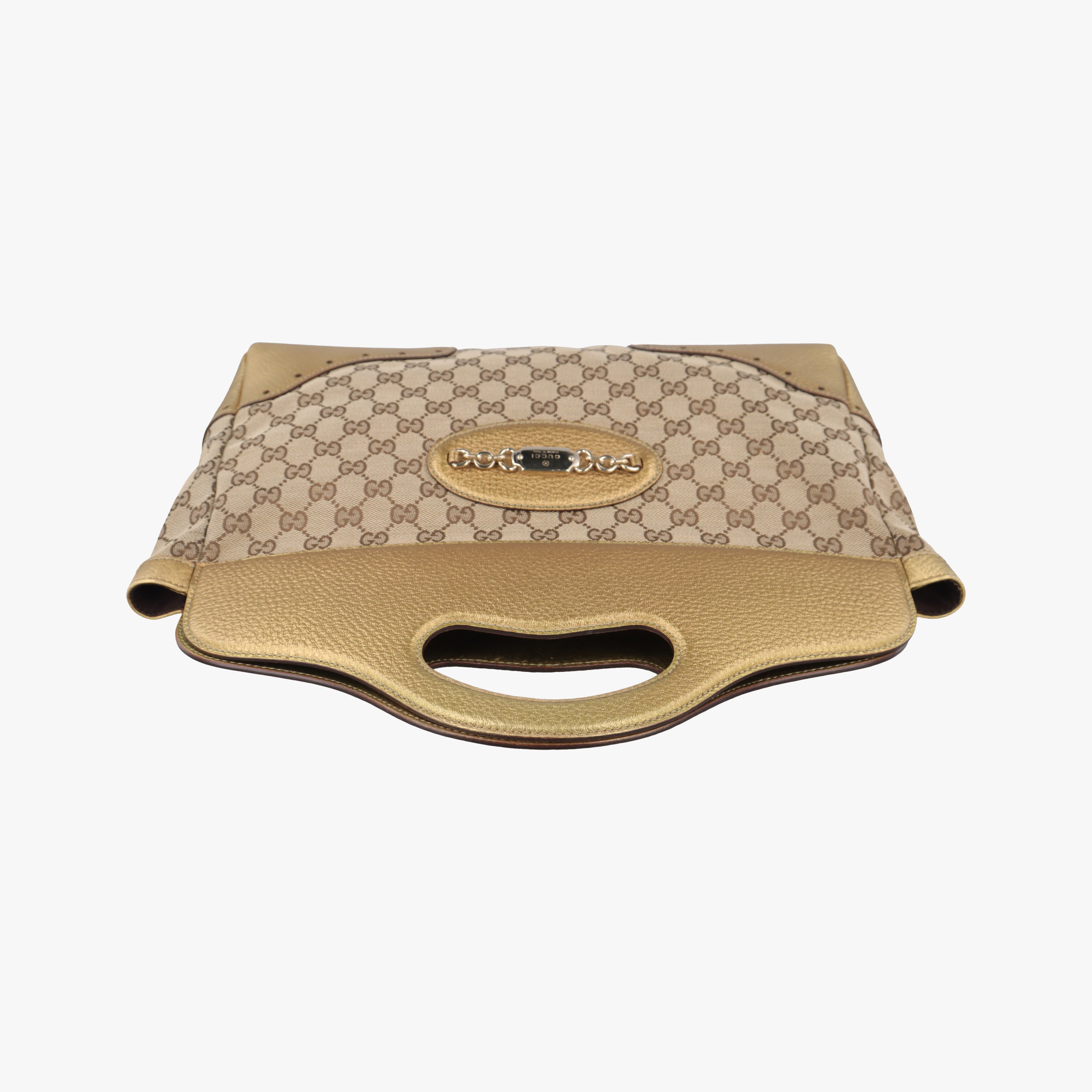 Punch Handle tote Golden×beige Leather x canvas 145787 パンチハンドルトート ゴールド×ベージュ レザー×キャンバス 145787