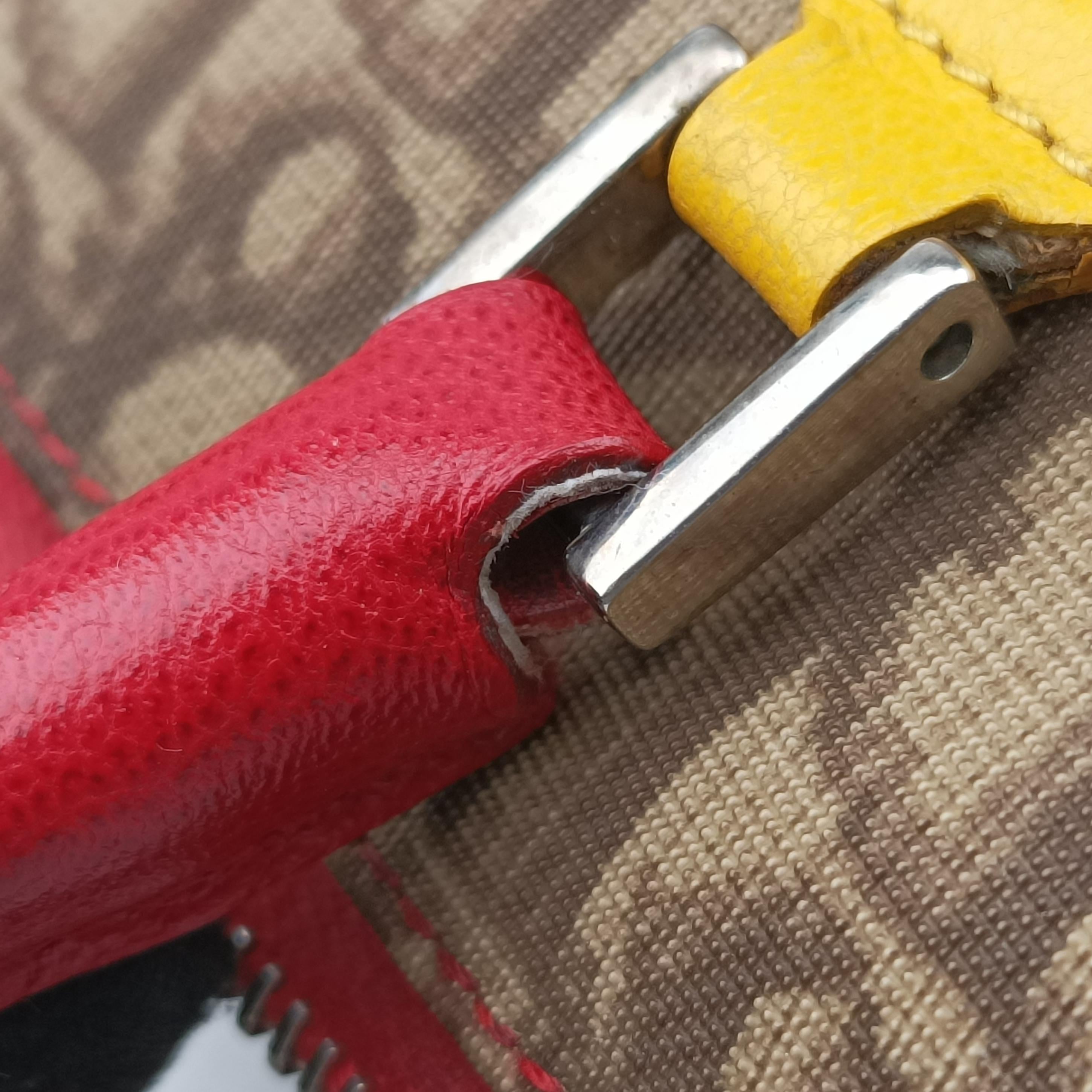 Trotter Brown x Yellow x Red x Green PVC coated canvas leather 05-MA-0094トロッター ブラウン×イエロー×レッド×グリーン PVCコーティングキャンバス レザー 05-MA-0094