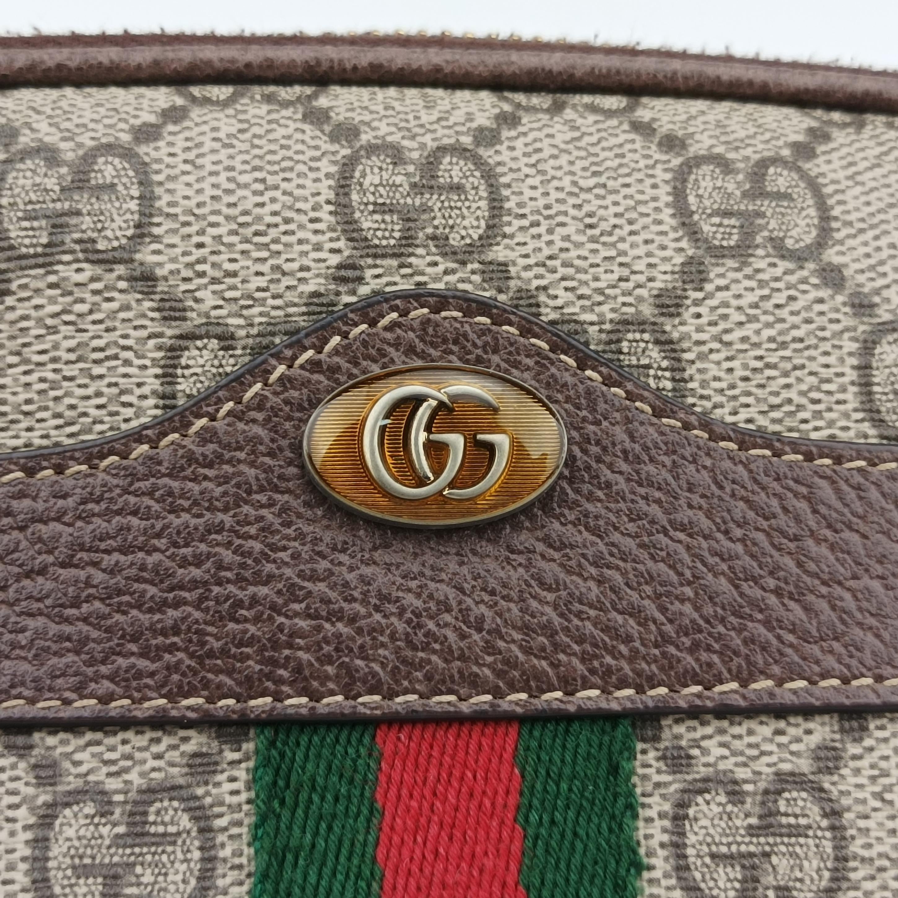 Ophidia Brown×green×red PVC coated canvas x leather 519308 オフィディア ブラウン×グリーン×レッド PVCコーティングキャンバス×レザー 519308