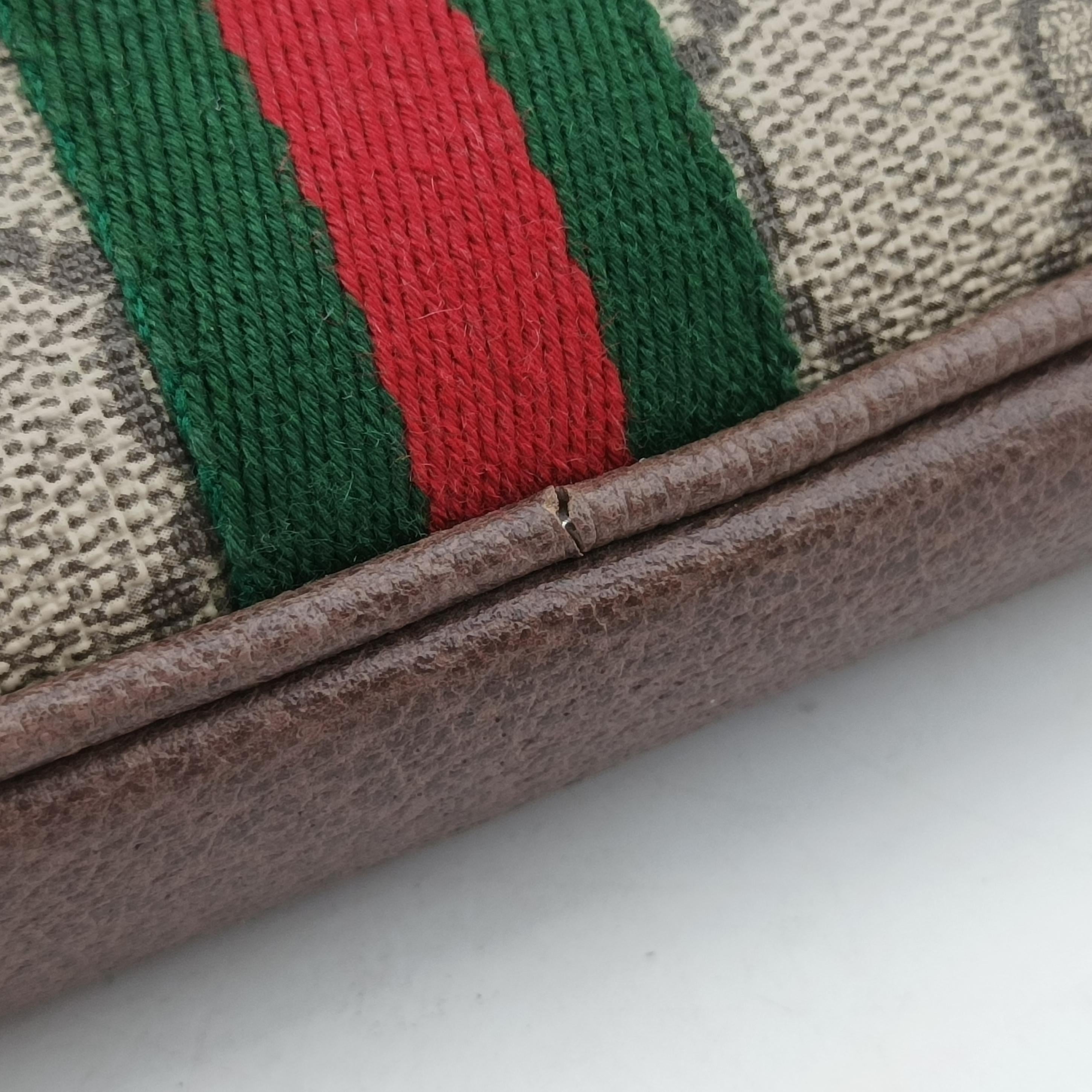 Ophidia Brown×green×red PVC coated canvas x leather 519308 オフィディア ブラウン×グリーン×レッド PVCコーティングキャンバス×レザー 519308