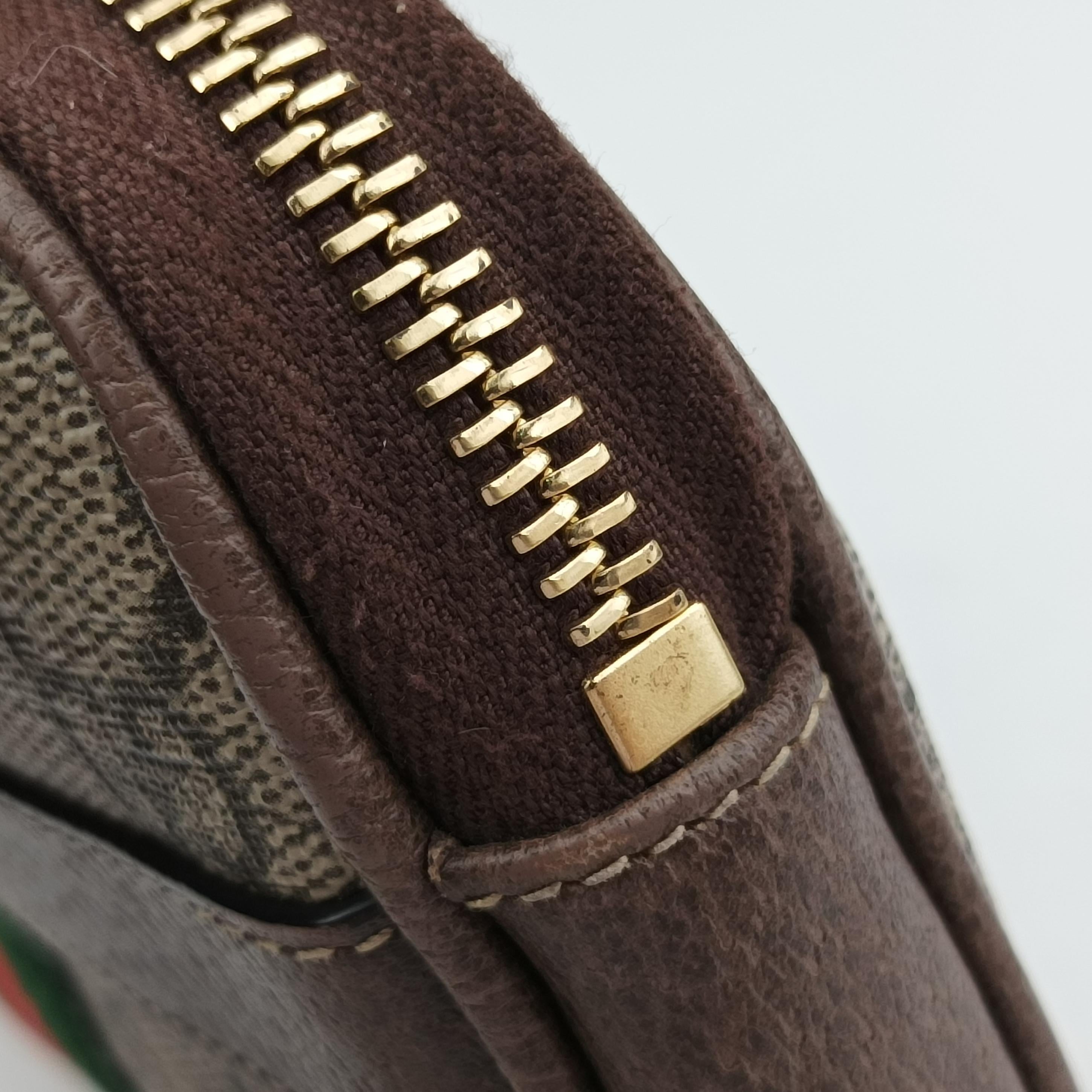 Ophidia Brown×green×red PVC coated canvas x leather 519308 オフィディア ブラウン×グリーン×レッド PVCコーティングキャンバス×レザー 519308