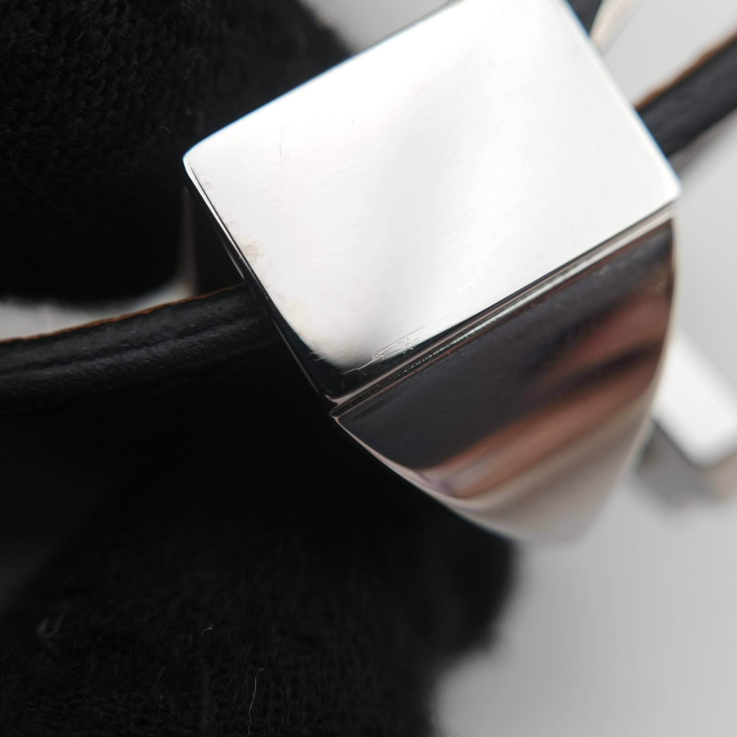 Collier de Chien Black×silver Leather x GP S N▢Q 40コリエ ド シアン ブラック×シルバー レザー×GP S N▢Q 40