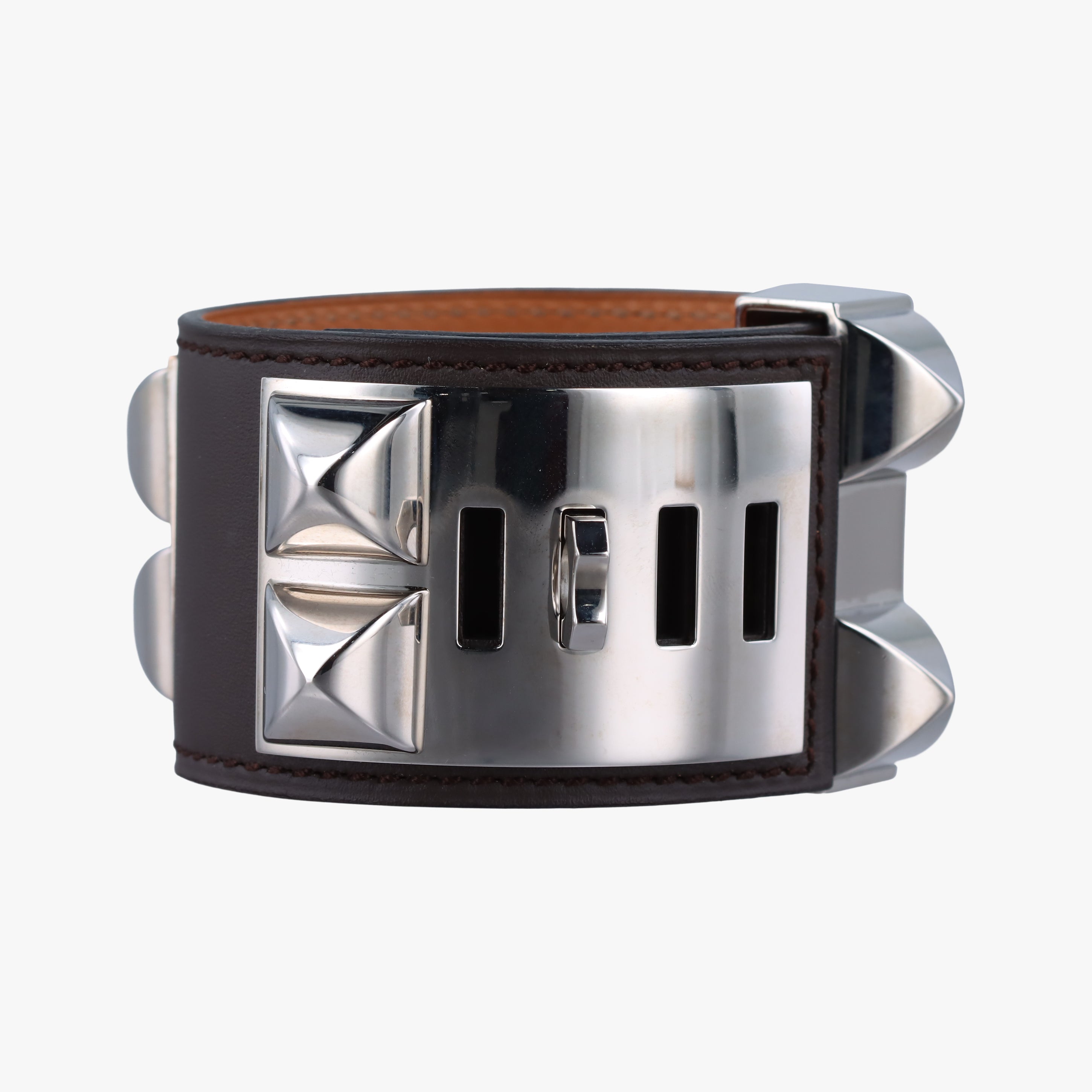 Collier de Chien Black×silver Leather x GP S N▢Q 40コリエ ド シアン ブラック×シルバー レザー×GP S N▢Q 40