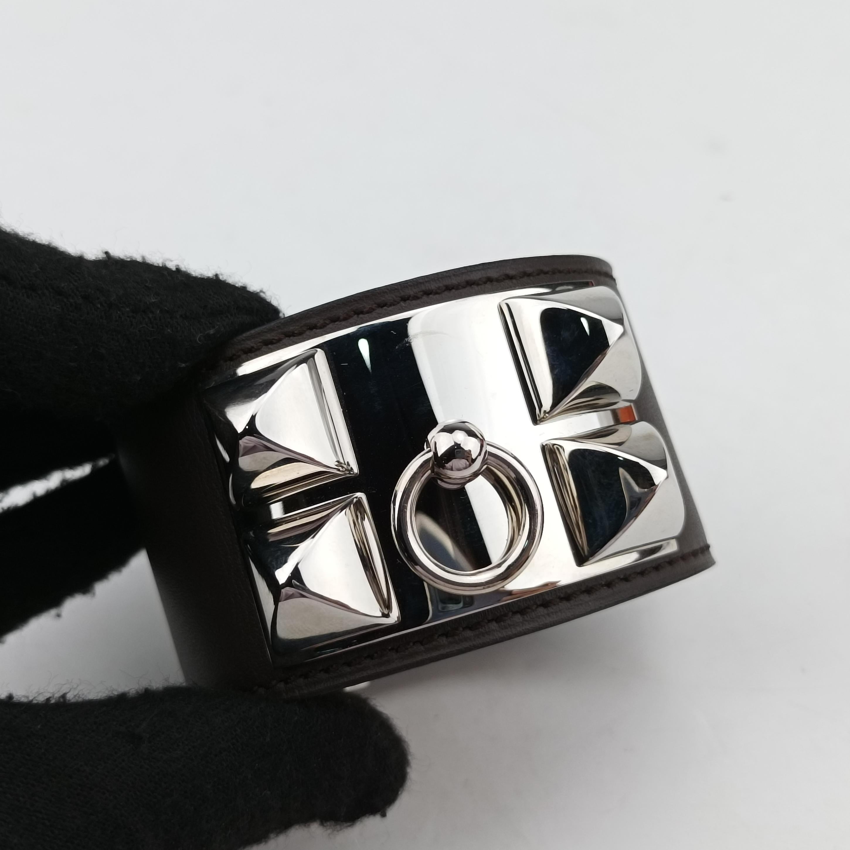 Collier de Chien Black×silver Leather x GP S N▢Q 40コリエ ド シアン ブラック×シルバー レザー×GP S N▢Q 40