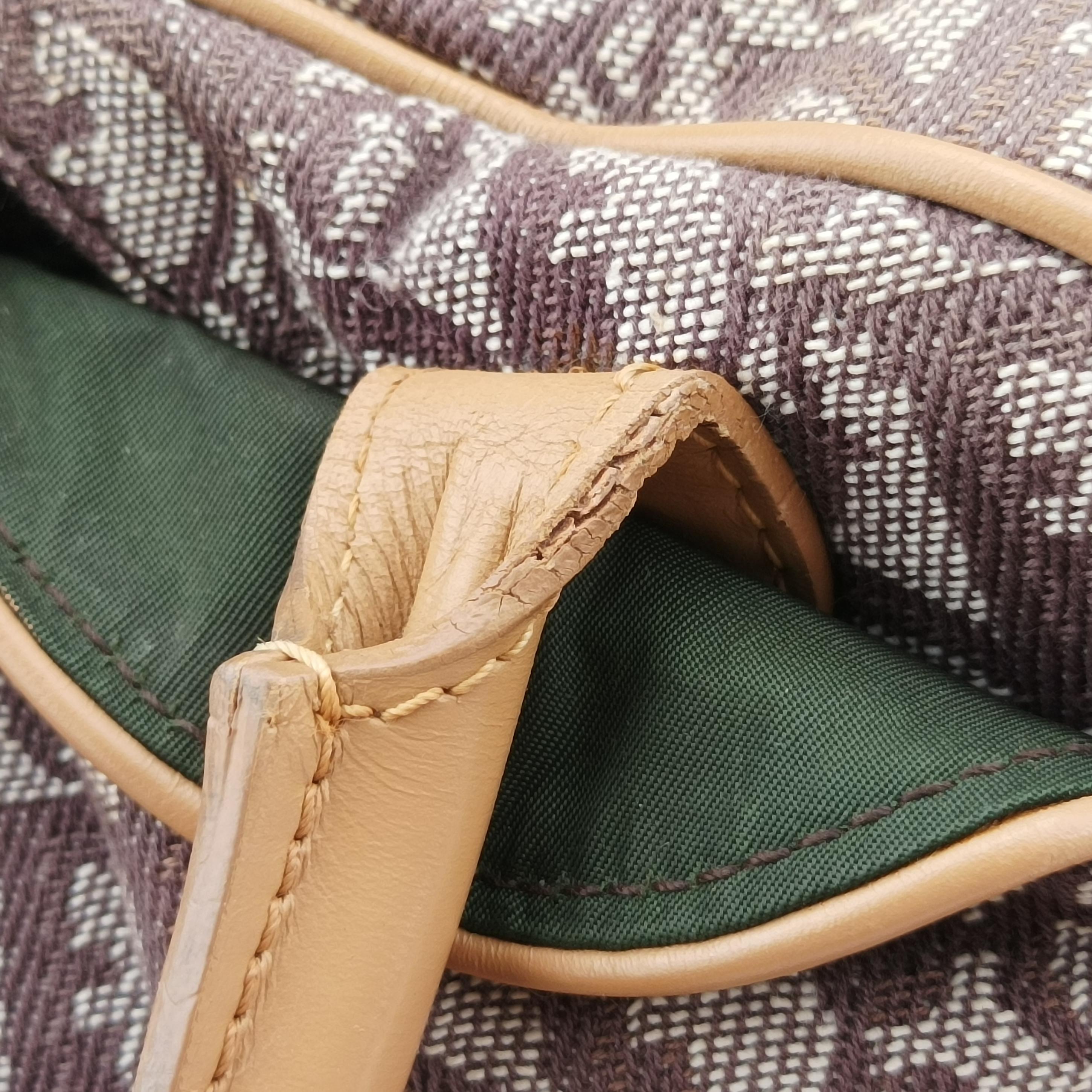 double saddlebag beige×burgundy Jacquard×Leather MA-1001ダブルサドルバッグ ベージュ×ワインレッド ジャガード×レザー MA-1001