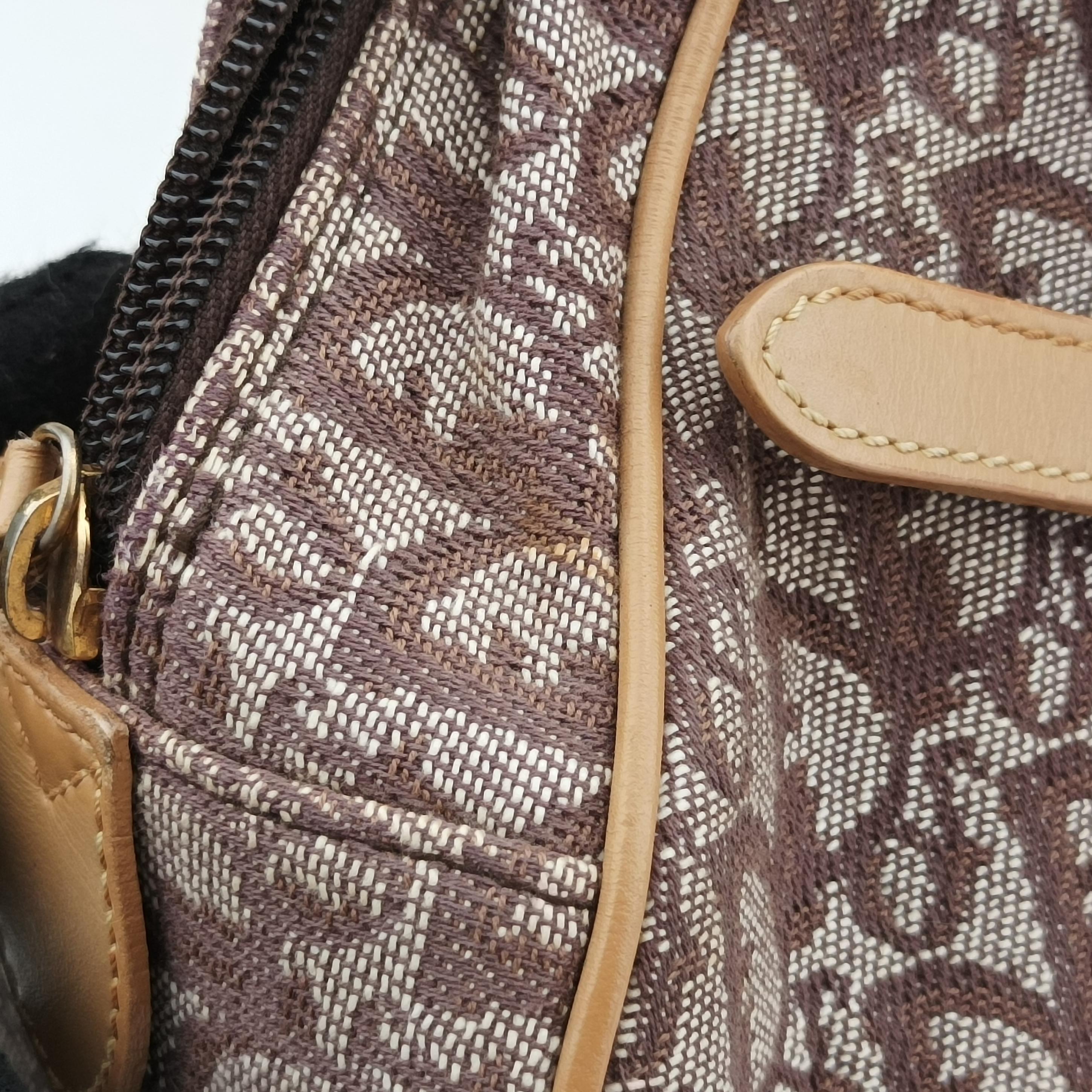 double saddlebag beige×burgundy Jacquard×Leather MA-1001ダブルサドルバッグ ベージュ×ワインレッド ジャガード×レザー MA-1001