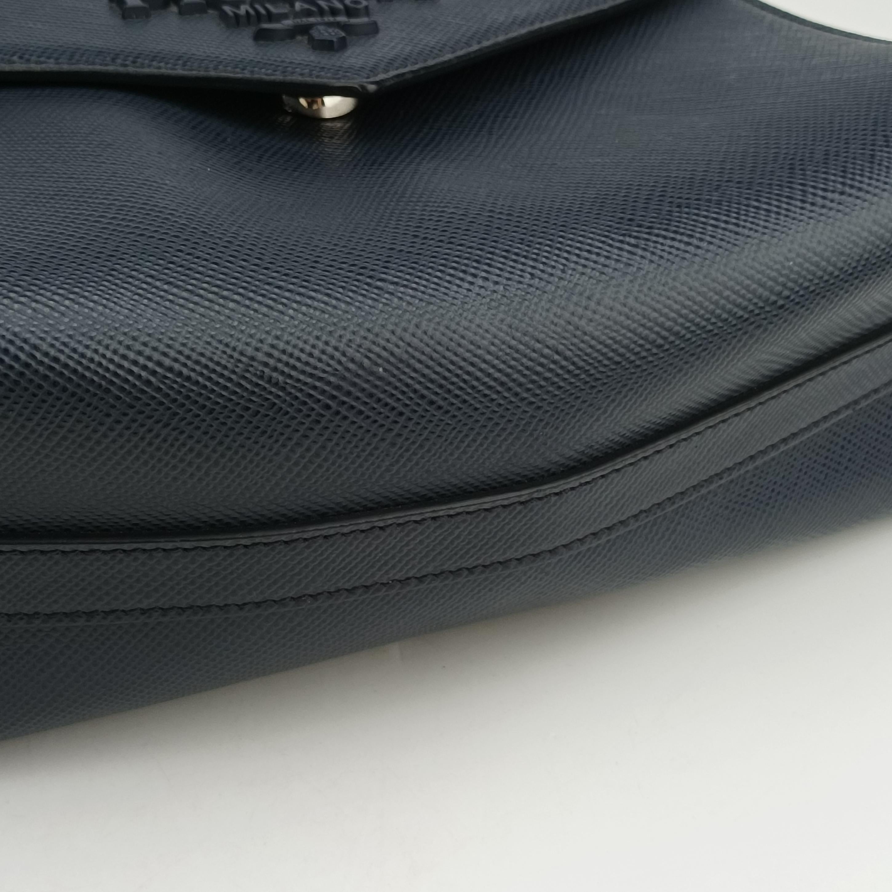 Monochrome navy SAFFIANO Leather 59モノクロ ネイビー サフィアーノレザー 59