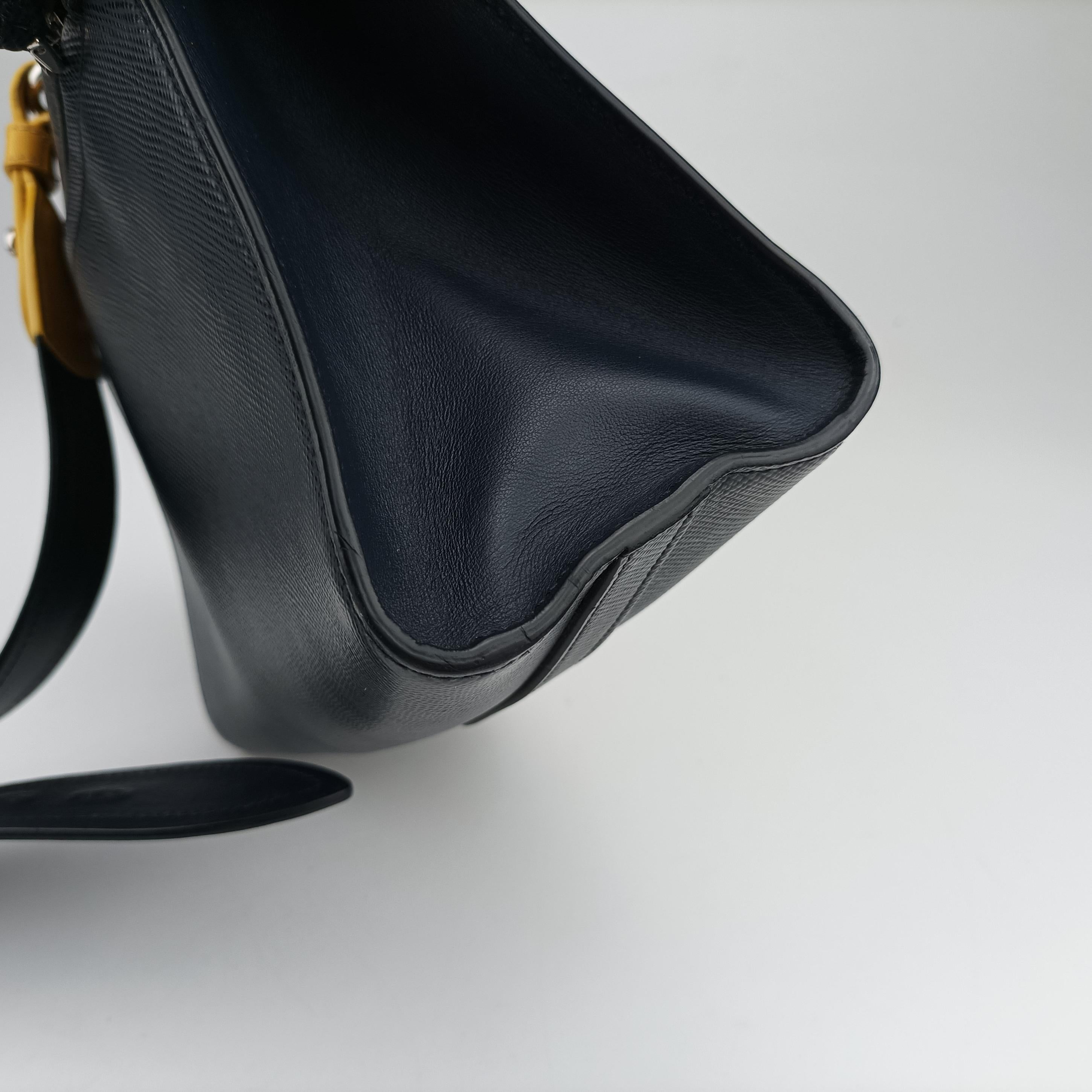 Monochrome navy SAFFIANO Leather 59モノクロ ネイビー サフィアーノレザー 59