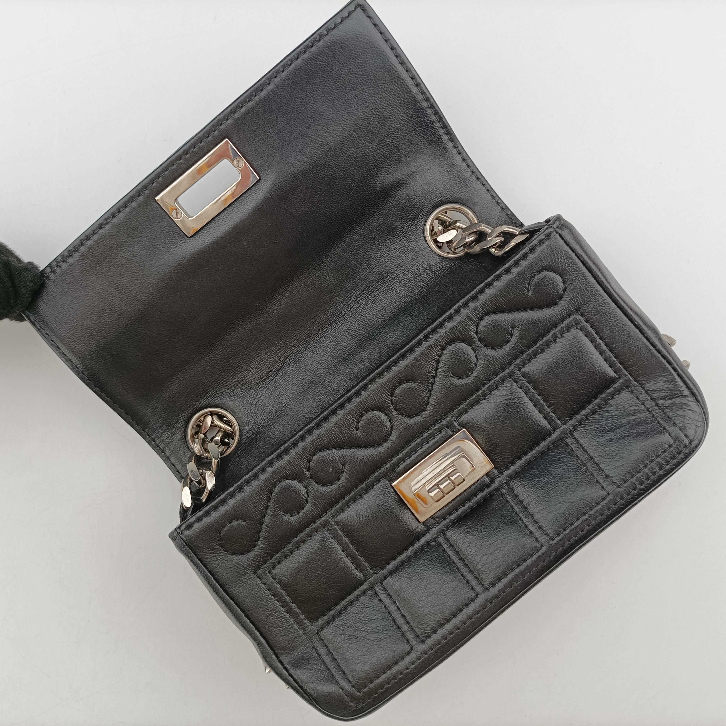 2.55 Chocolate Bar Chain Black lambskin A16367 64820642.55チョコバーチェーン ブラック ラムスキン A16367 6482064